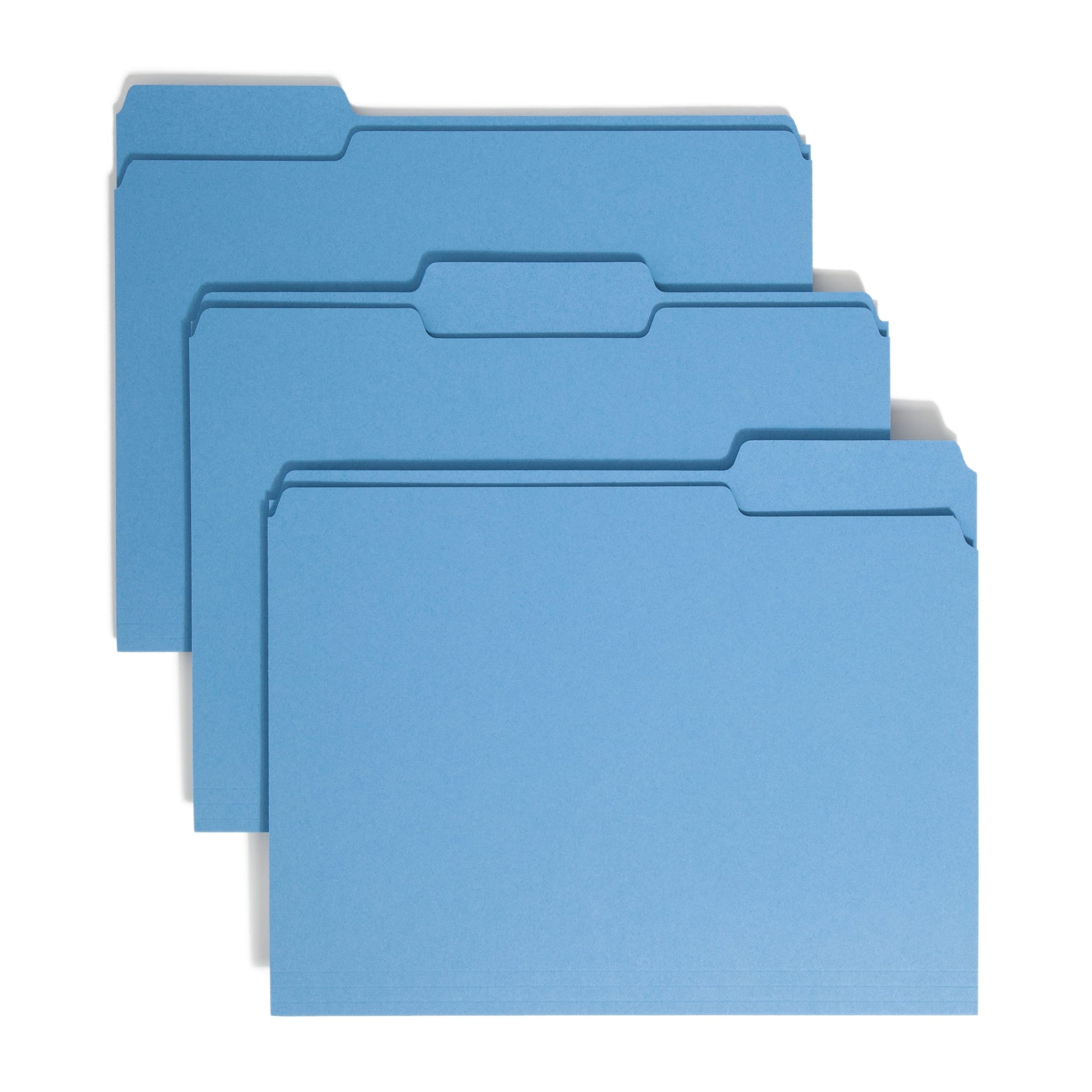 Standard File Folders, 1/3-Cut Tab, Blue Color, Letter Size, Set of 100, 086486120432
