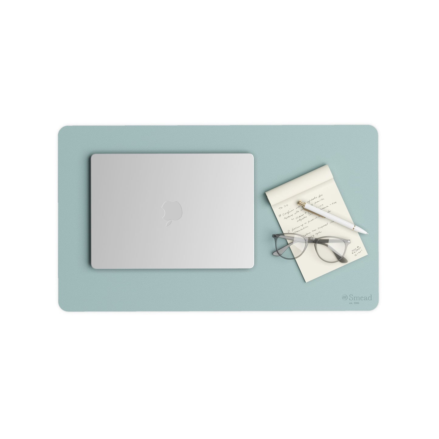 Vegan Leather Desk Pad, Superior Blue Color, 23.6"X13.7" Size, Set of 1, 086486648400