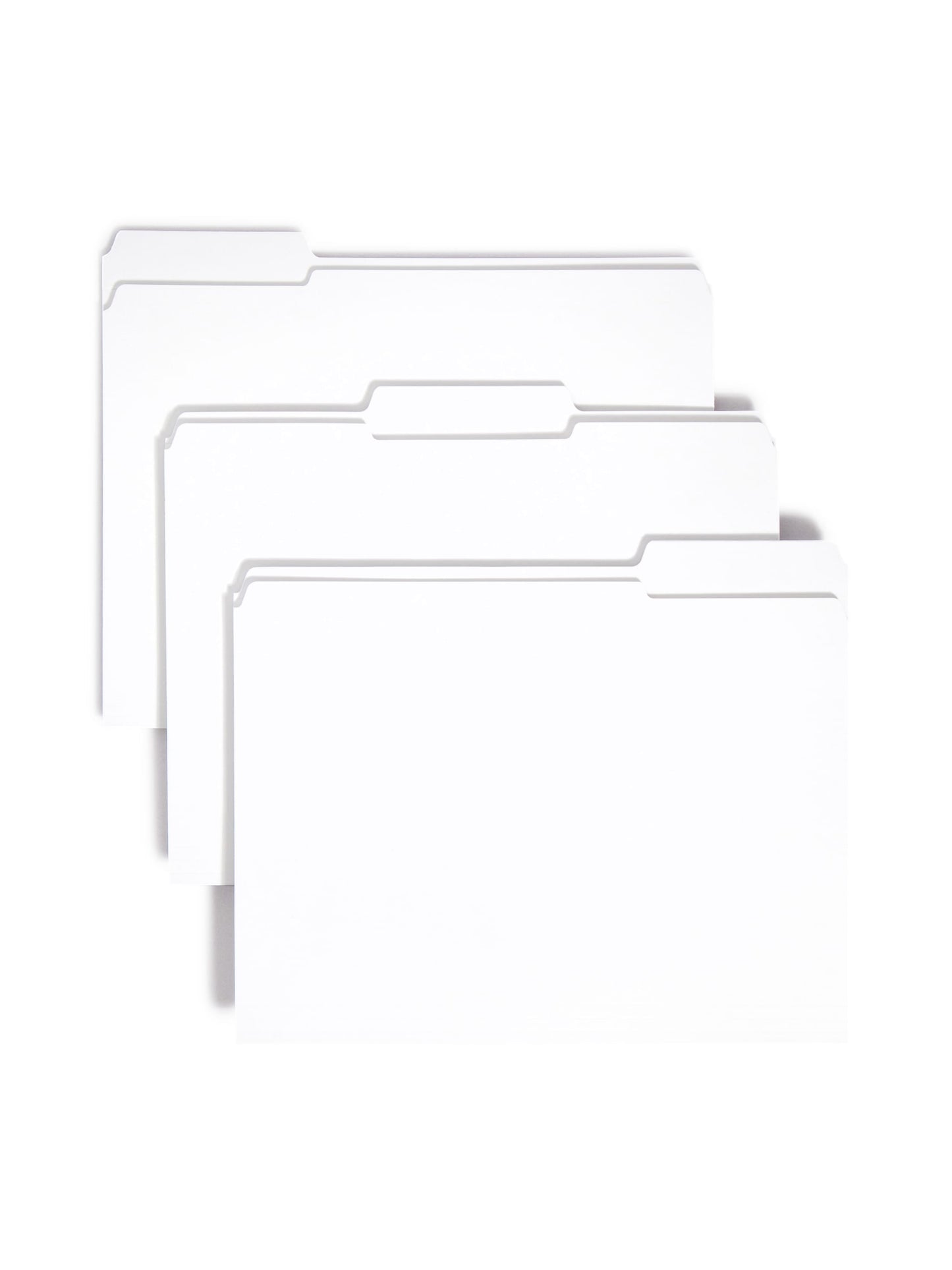 Reinforced Tab File Folders, 1/3-Cut Tab, White Color, Letter Size, Set of 100, 086486128346