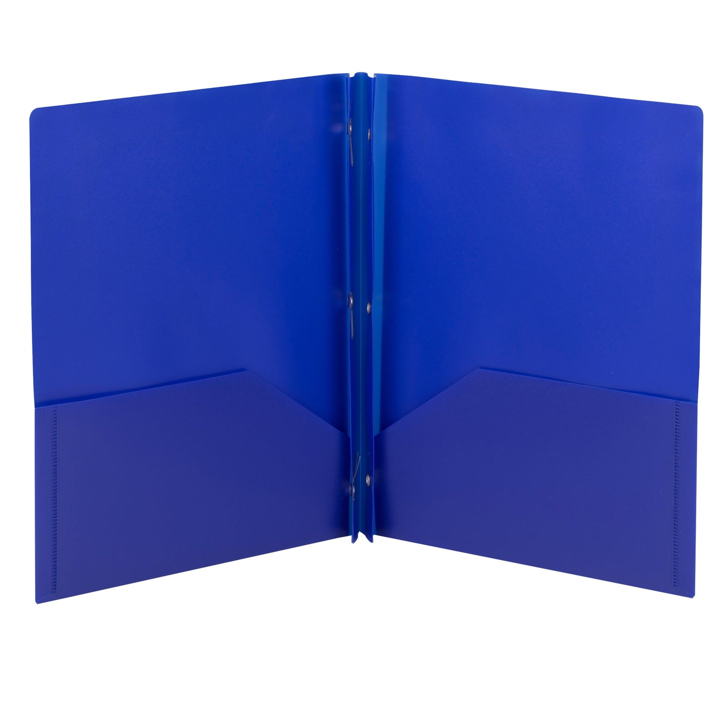 Poly Two-Pocket Folders with Fasteners, Dark Blue Color, Letter Size, Set of 3, 086486877312