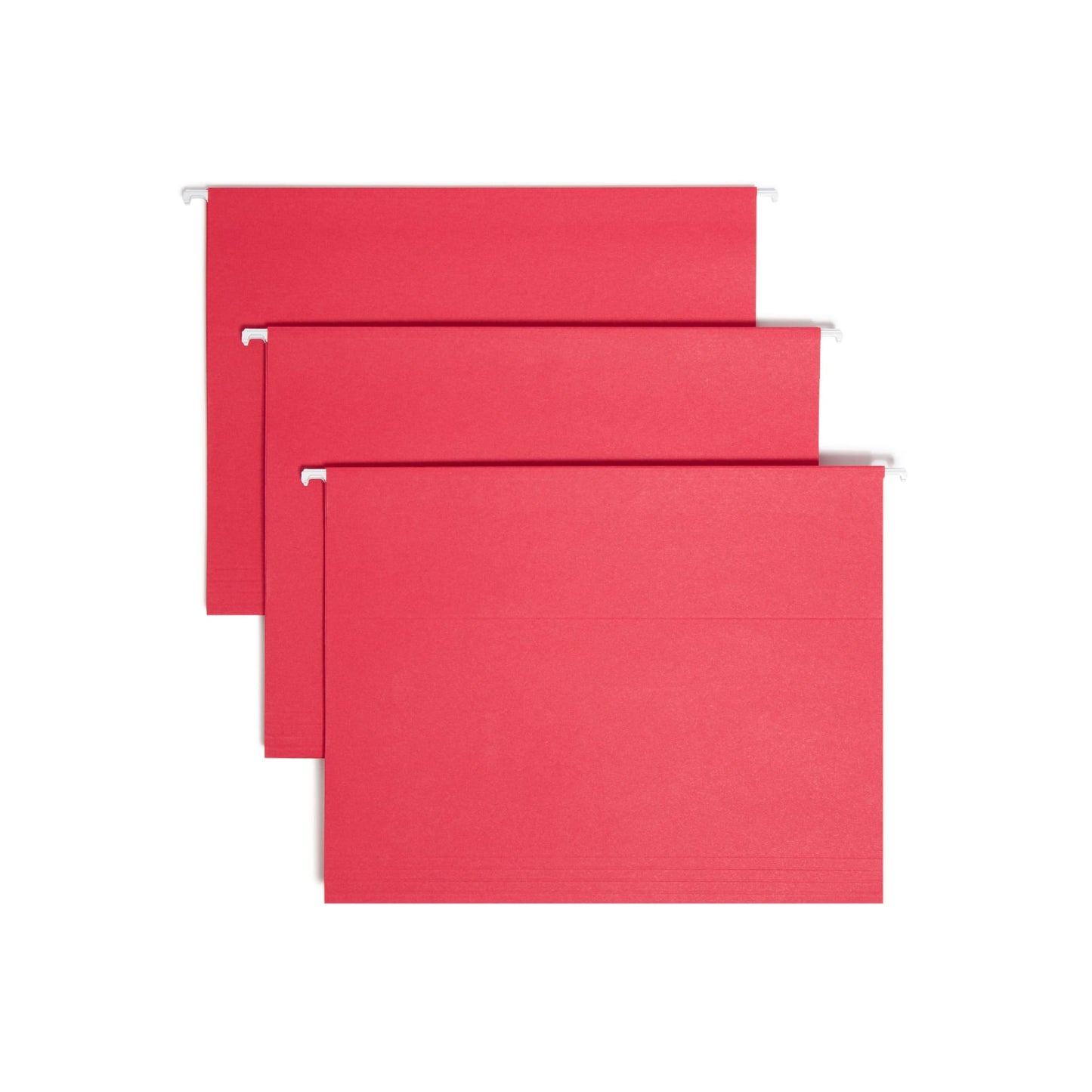 Standard Hanging File Folders with 1/5-Cut Tabs, Red Color, Letter Size, Set of 25, 086486640671
