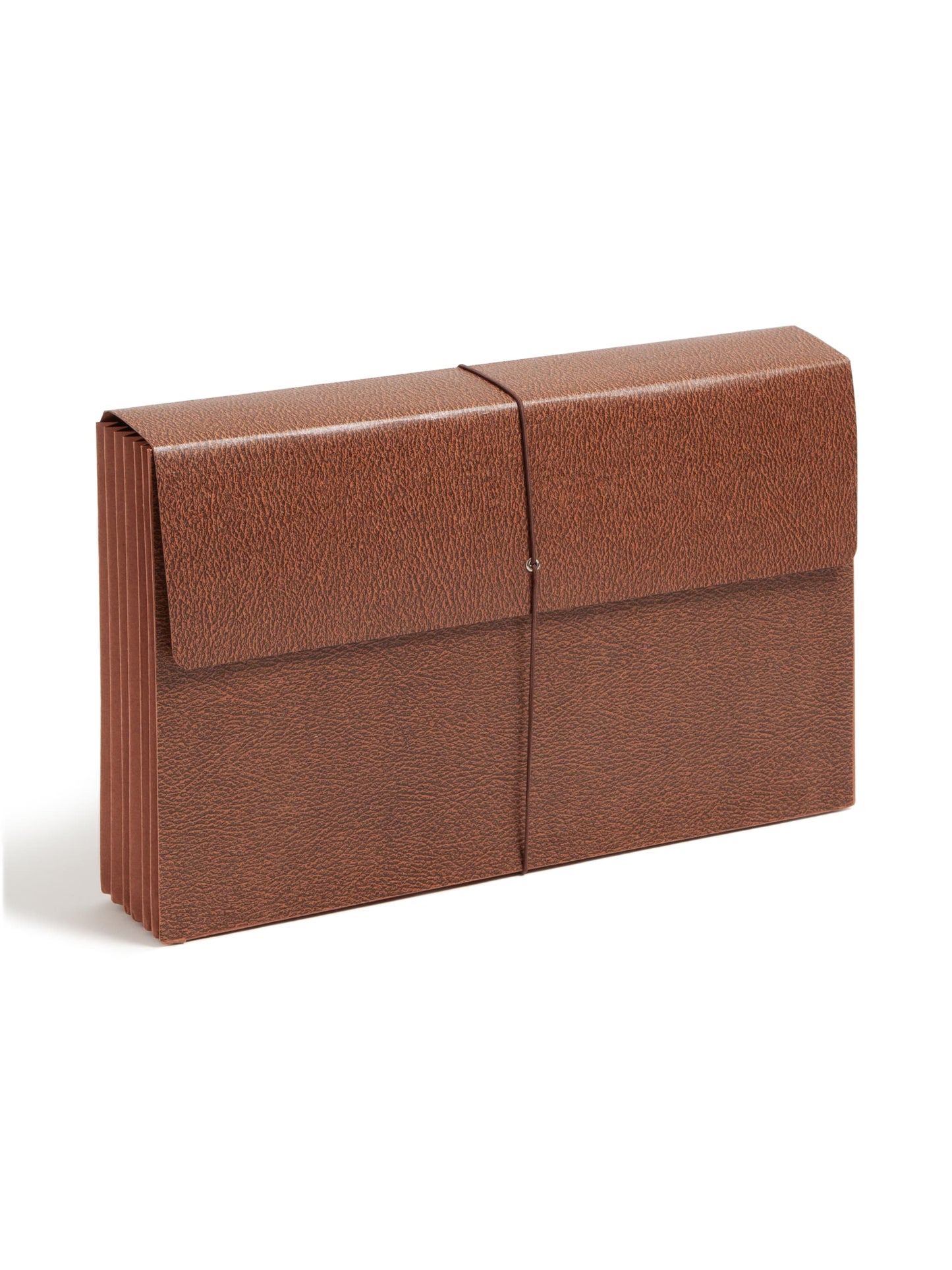 Redrope-Printed Partition Wallets with Elastic Cord, 5-1/4 Inch Expansion, 6 Pocket, 5 Divider, Brown Color, Legal Size, Set of 10, 30086486724754