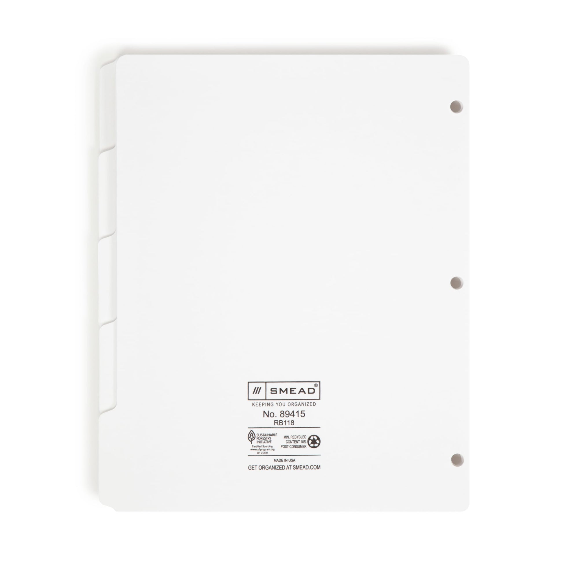 Three-Ring Binder Index Dividers, 20 Sets of 5 Dividers Each, 1/5-Cut Tabs, White Color, Letter Size, Set of 5, 30086486894150