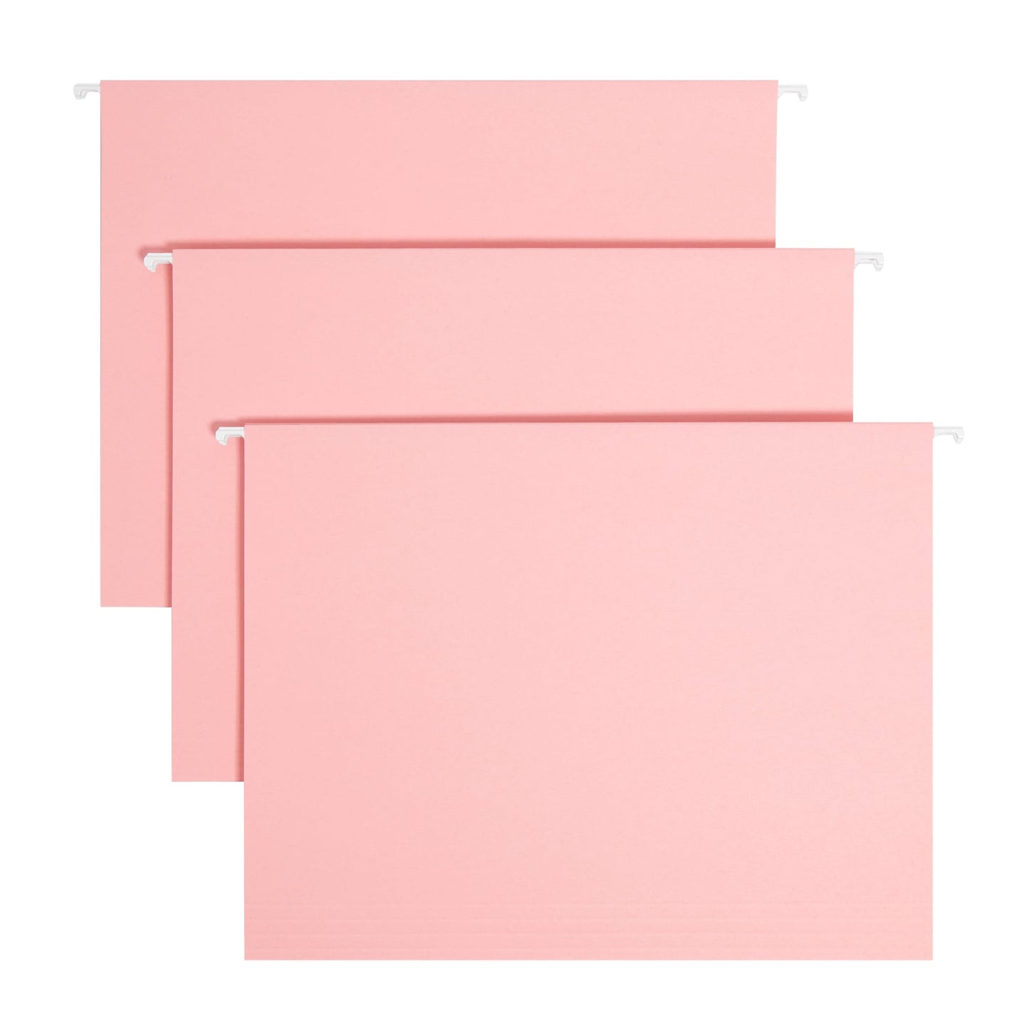 Standard Hanging File Folders with 1/5-Cut Tabs, Pink Color, Letter Size, Set of 25, 086486640664