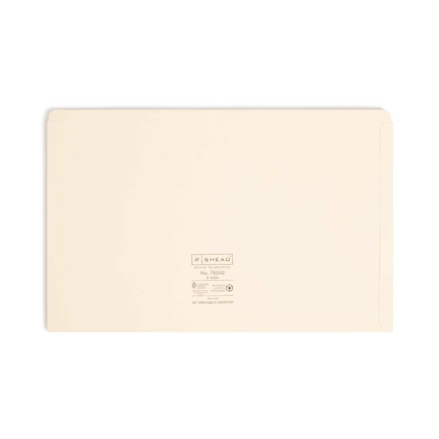 File Jackets, Flat-No Expansion, Straight-Cut Reinforced Tab, Manila Color, Legal Size, Set of 100, 30086486765009