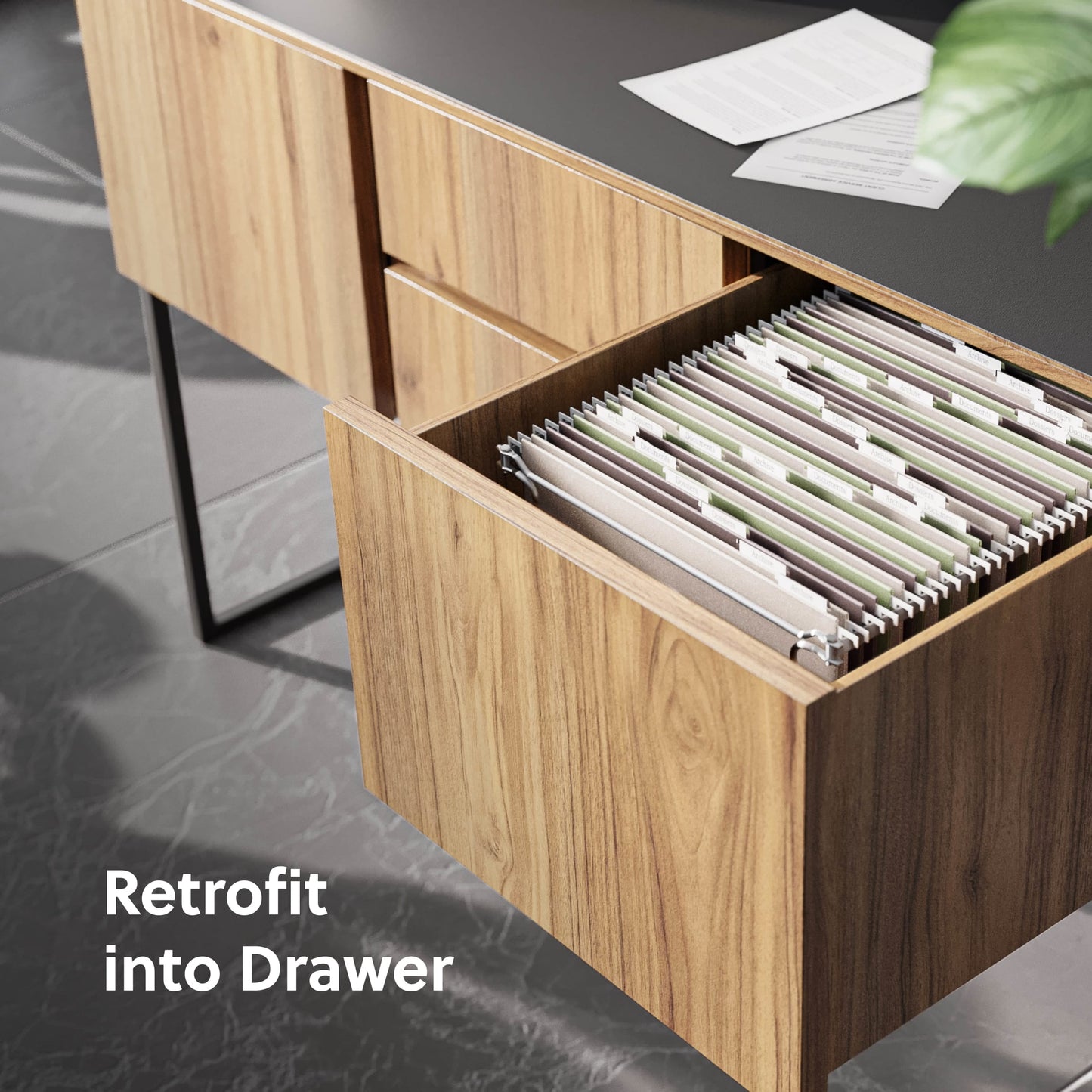 Hanging File Folder Frame, Gray Color, Letter Size, Set of 2, 30086486648708