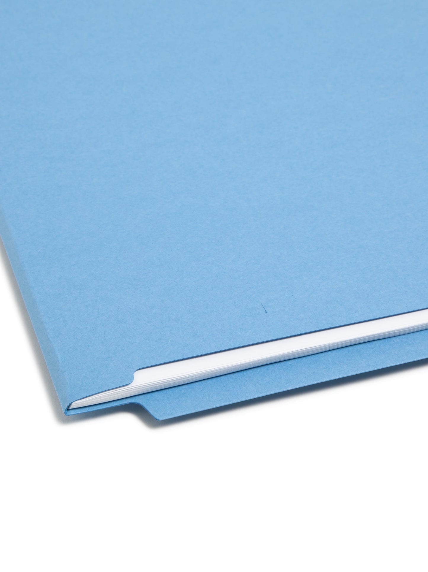 Shelf-Master® Reinforced End Tab Fastener File Folders, Straight-Cut Tab, Blue Color, Letter Size, Set of 50, 086486250405