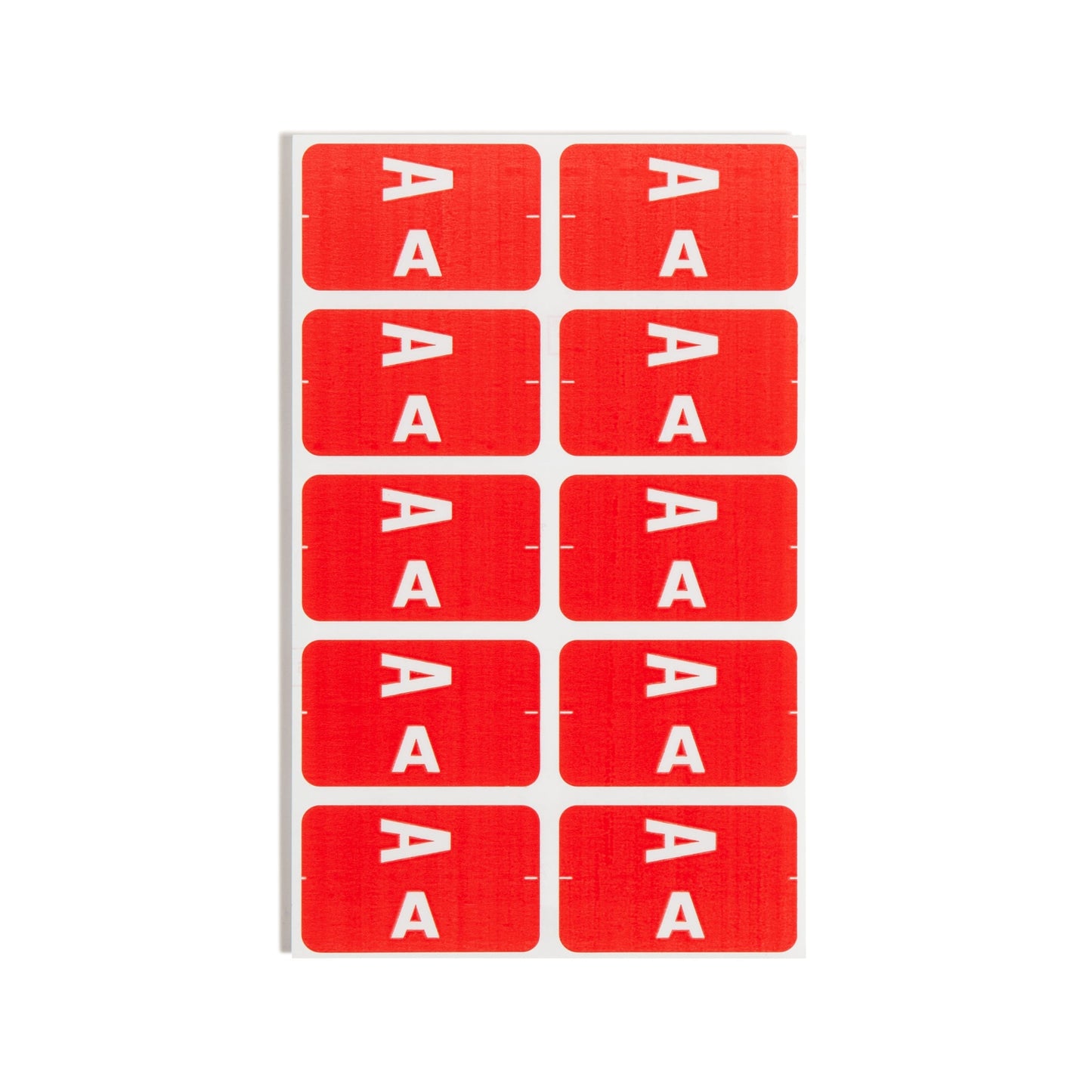AlphaZ® ACCS Color Coded Alphabetic Labels - Sheets, Red Color, 1" X 1-5/8" Size, Set of 100, 086486671712