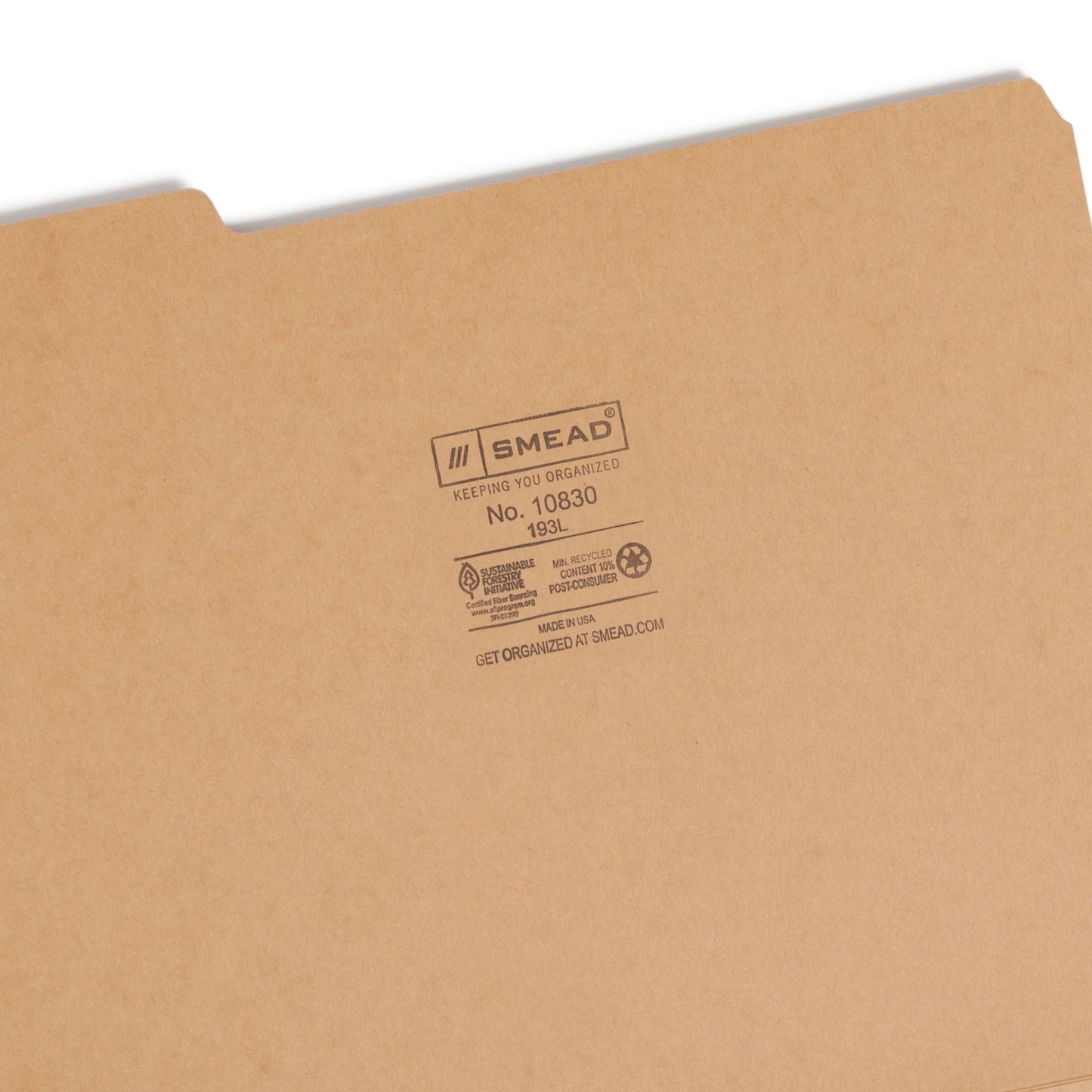 Standard File Folders, 1/3-Cut Tab, Kraft Color, Letter Size, Set of 50, 086486108300