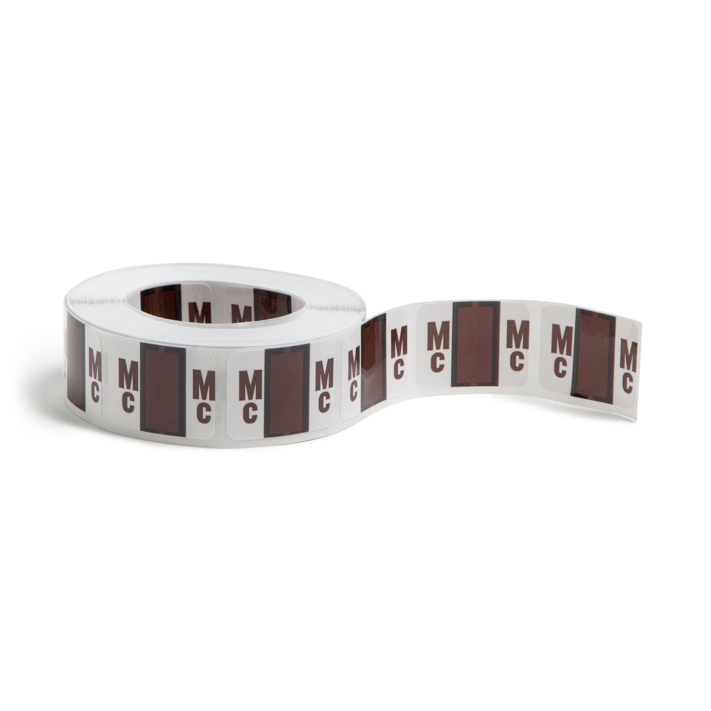 BCCR Bar Style Color-Coded Alphabetic Labels, A-Z Rolls, Brown Color, 1-1/4" X 1" Size, Set of 50, 086486670975