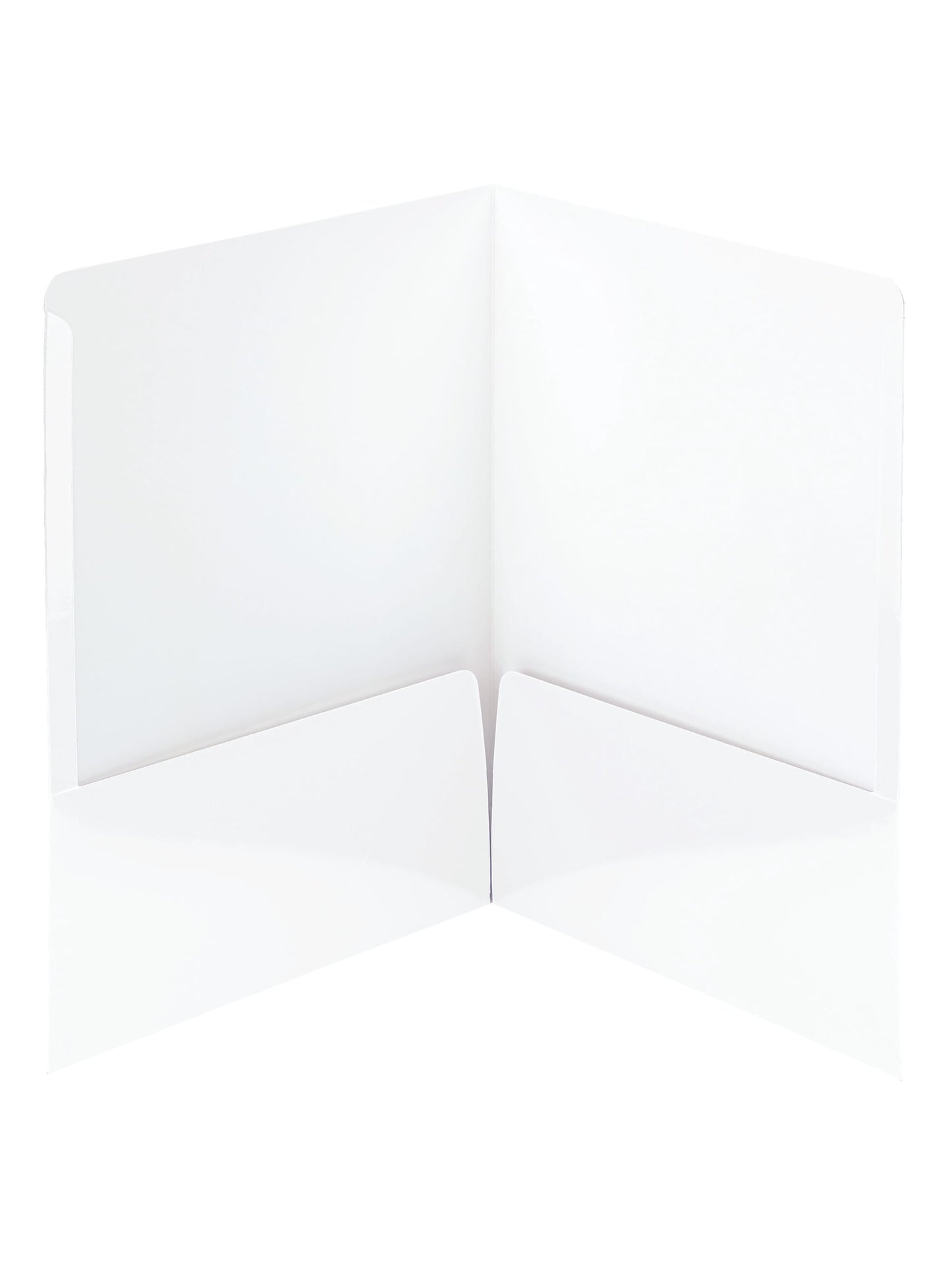 High Gloss Two-Pocket Folders, White Color, Letter Size, 30086486878839