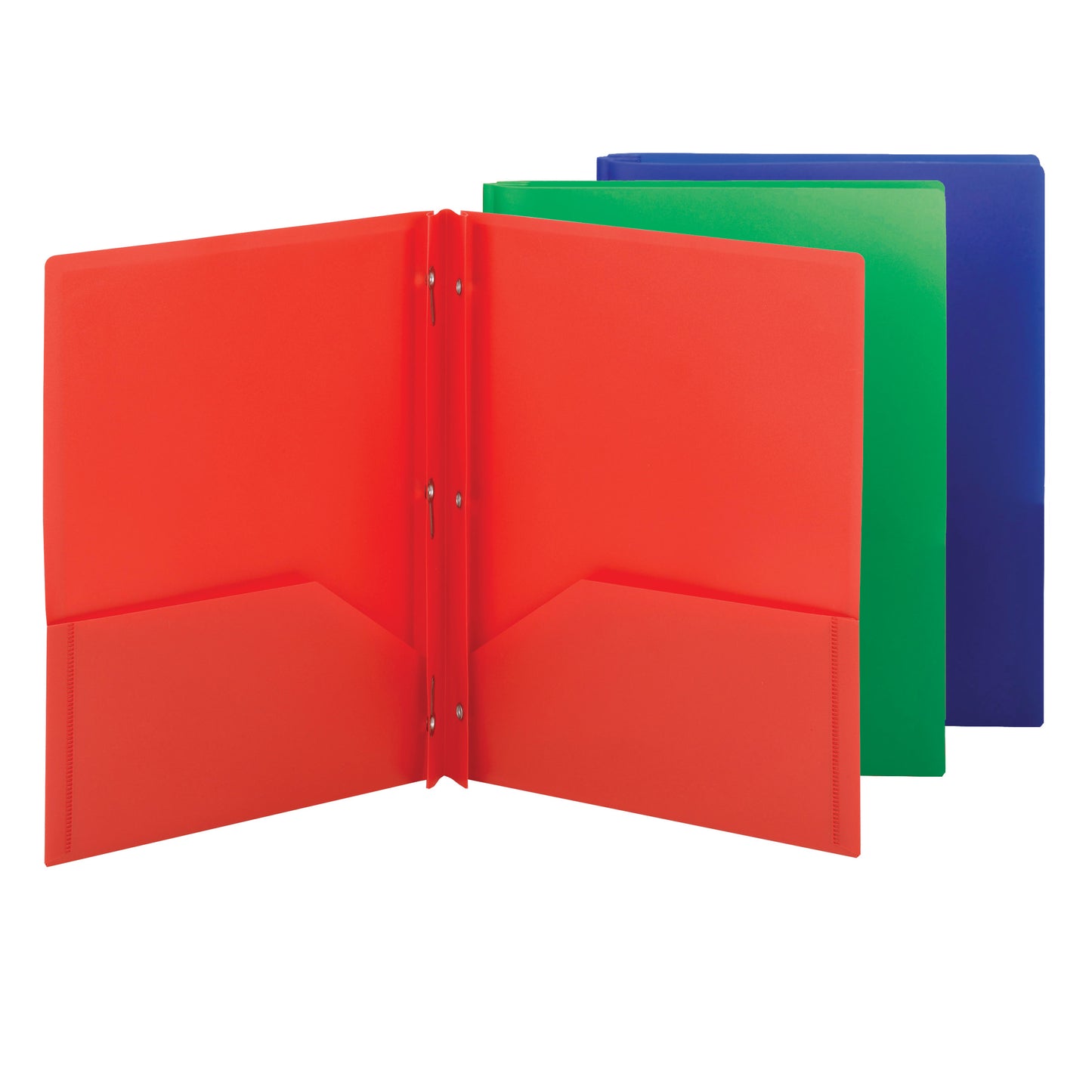 Poly Two-Pocket Folders with Fasteners, Assorted Colors Color, Letter Size, Set of 6, 086486877459