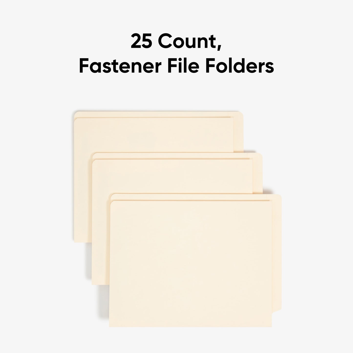 Fastener File Folders, Straight Cut, 1 Pocket, Manila, Letter, Manila Color, Letter Size, Set of 25, 086486340991