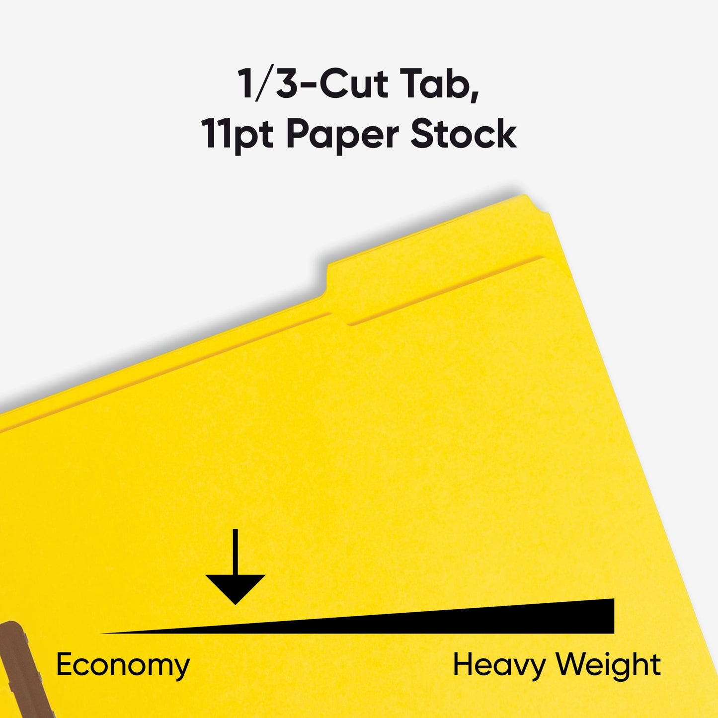 Reinforced Tab Fastener File Folders, 1/3-Cut Tab, 2 Fasteners, Yellow Color, Letter Size, Set of 50, 086486129404
