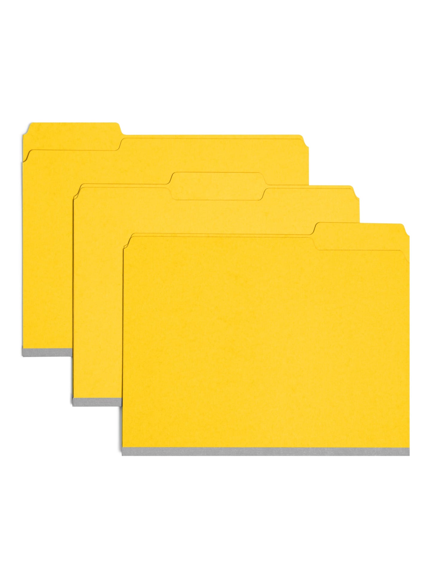 Pressboard File Folder, 1 inch Expansion, 1/3-Cut Tab, Yellow Color, Letter Size, Set of 25, 086486215626