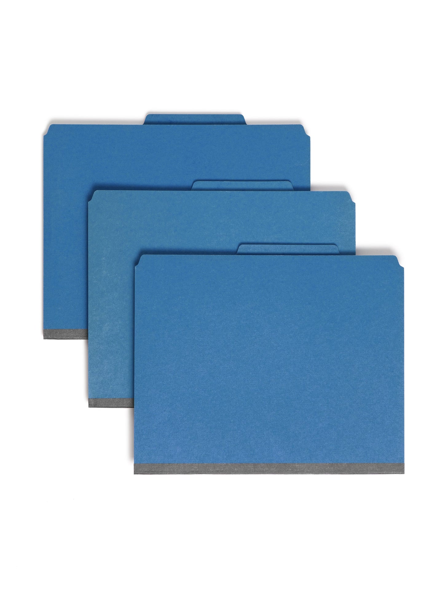 SafeSHIELD® Pressboard Classification File Folders, 1 Divider, 2 inch Expansion, Dark Blue Color, Letter Size,