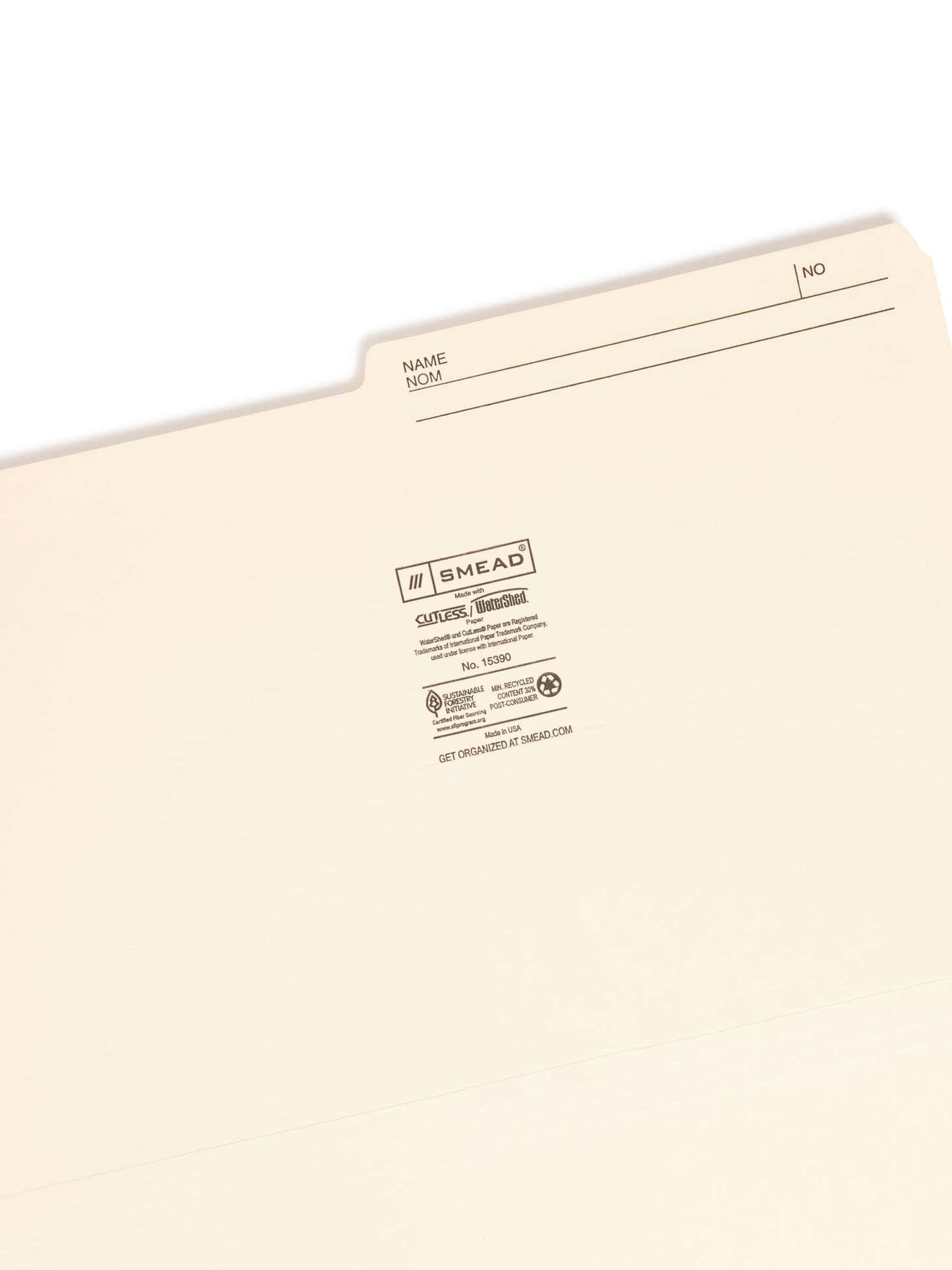 WaterShed®/CutLess® Reversible Printed Tab File Folders, Manila Color, Legal Size, 086486153904