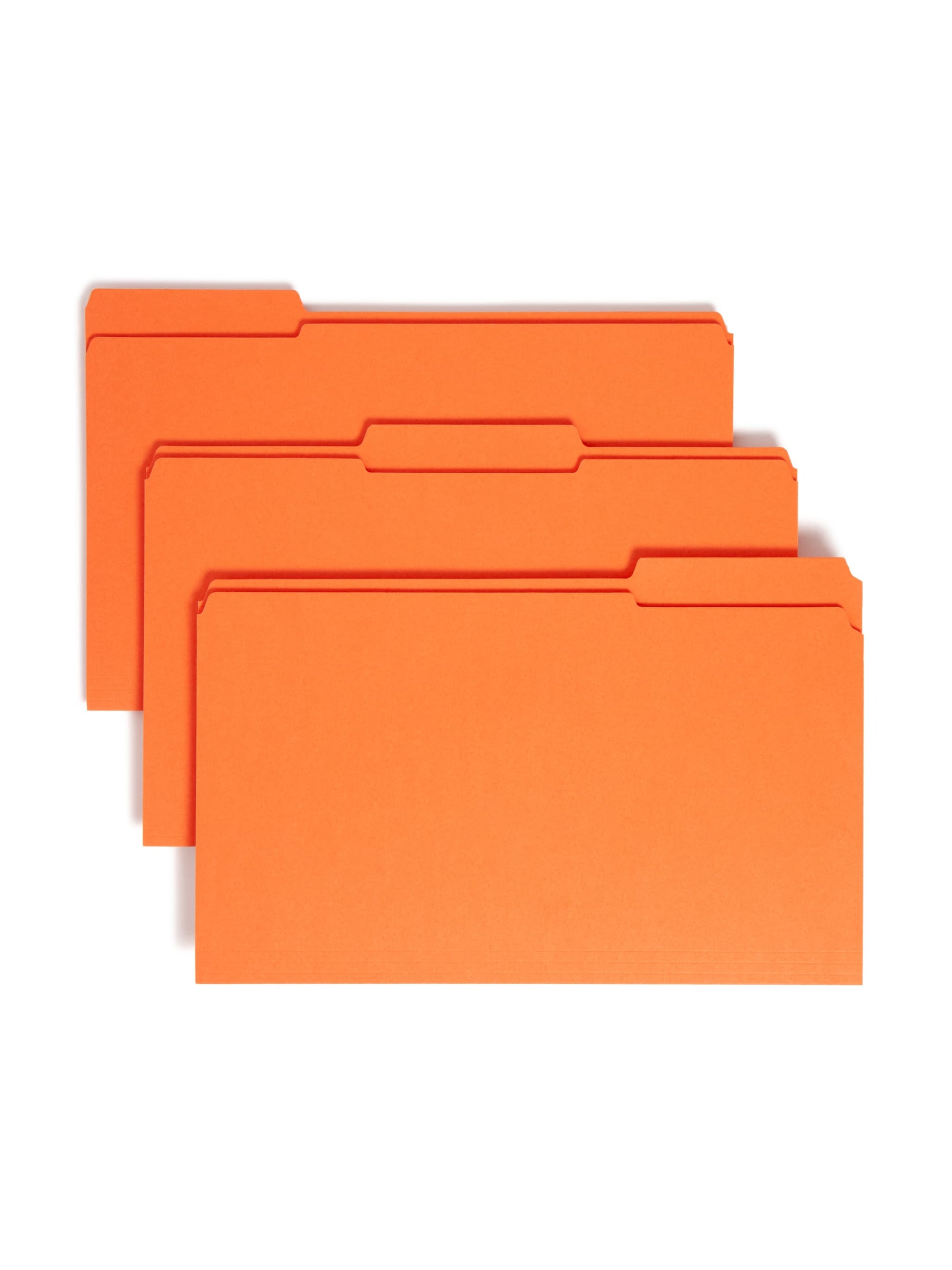 Reinforced Tab File Folders, 1/3-Cut Tab, Orange Color, Legal Size, Set of 100, 086486175340