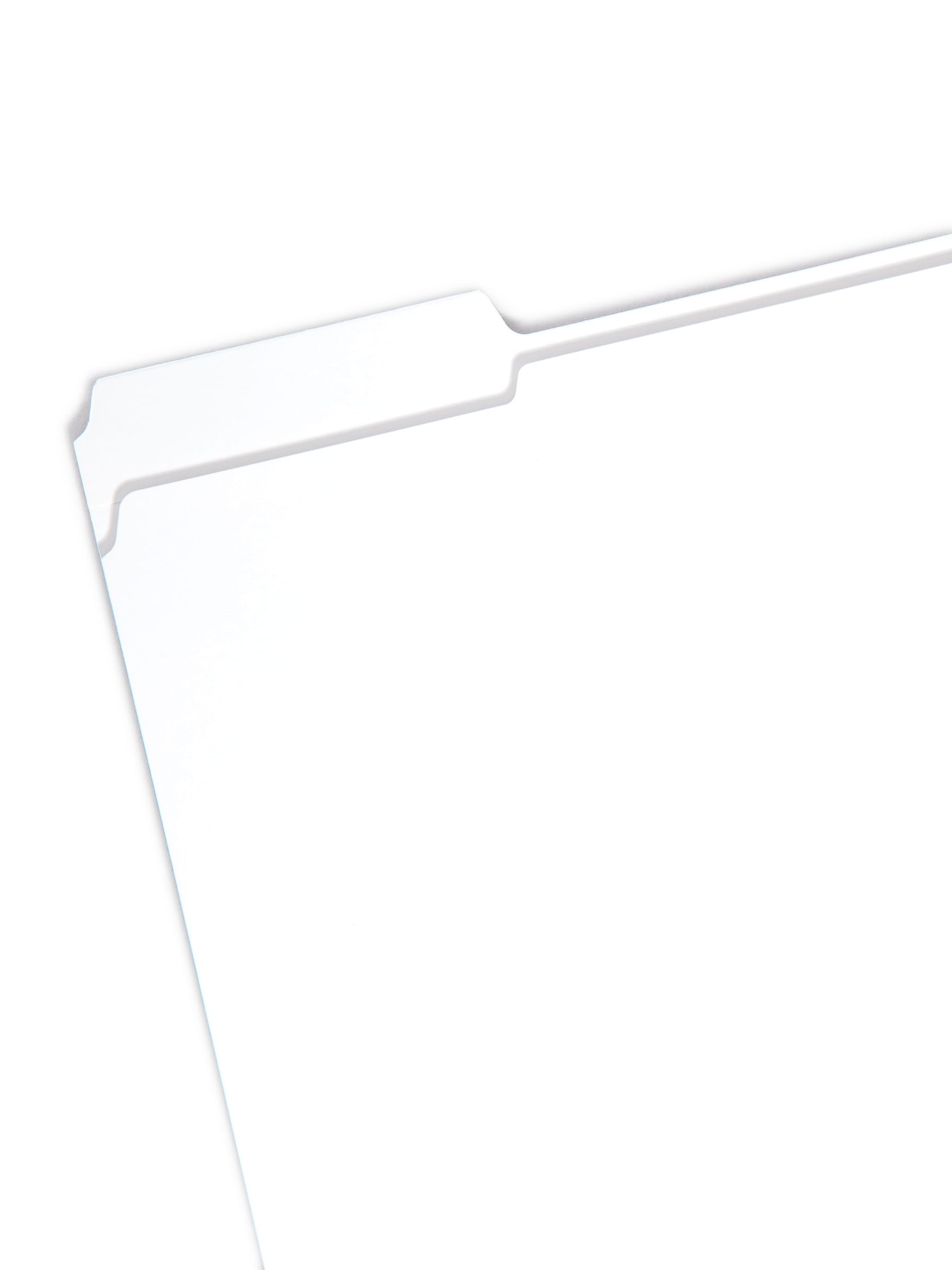 Reinforced Tab File Folders, 1/3-Cut Tab, White Color, Letter Size, Set of 100, 086486128346