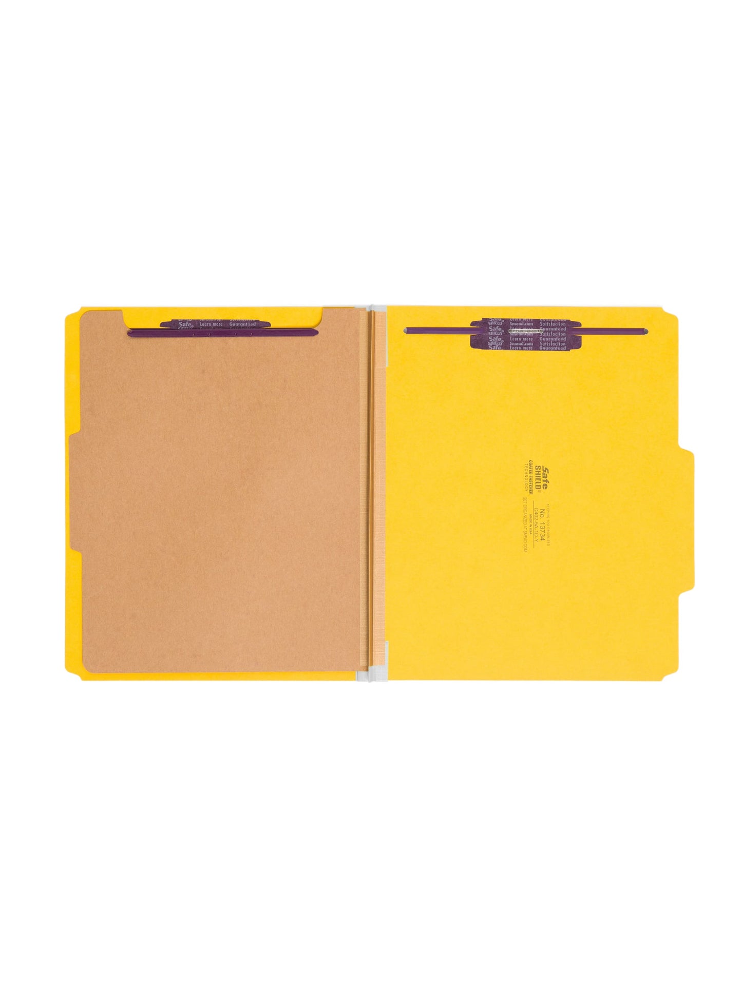 SafeSHIELD® Pressboard Classification File Folders, 1 Divider, 2 inch Expansion, Yellow Color, Letter Size, Set of 0, 30086486137349