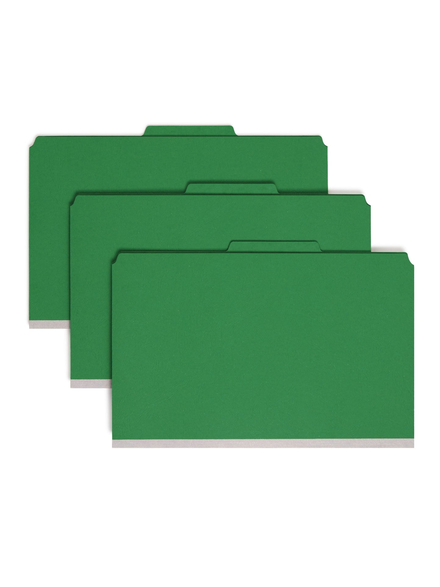 SafeSHIELD® Premium Pressboard Classification File Folders, 2 Dividers, 2 inch Expansion, 2/5-Cut Tab, Green Color, Legal Size, Set of 10, 30086486192010