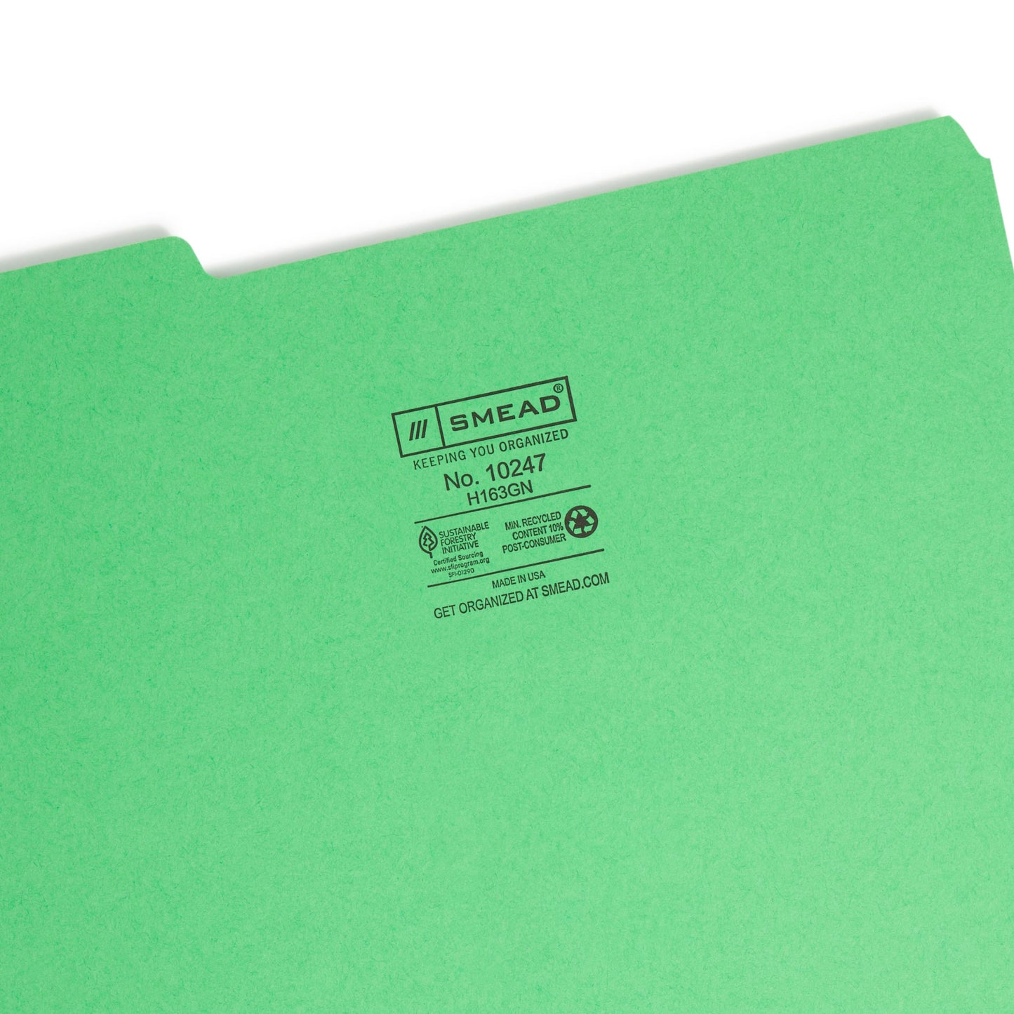 Interior File Folders, Green Color, Letter Size, Set of 100, 086486102476