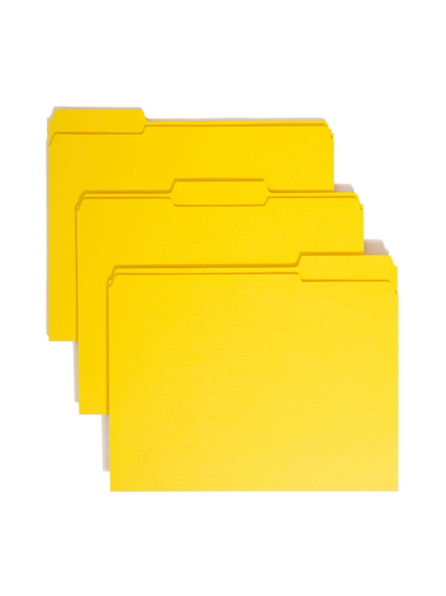 Reinforced Tab File Folders, 1/3-Cut Tab, Yellow Color, Letter Size, Set of 100, 086486129343