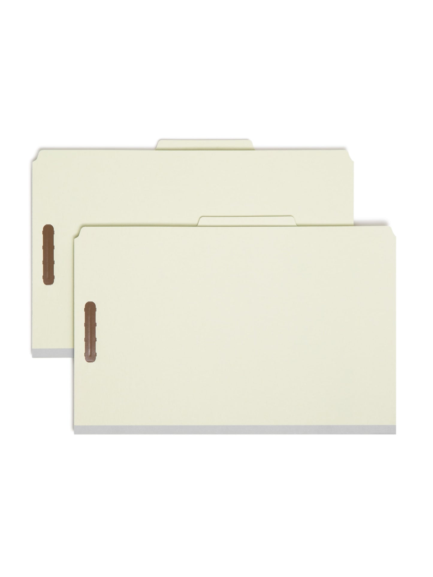 Pressboard Classification File Folders, 2 Dividers, 2 inch Expansion, Gray/Green Color, Legal Size,