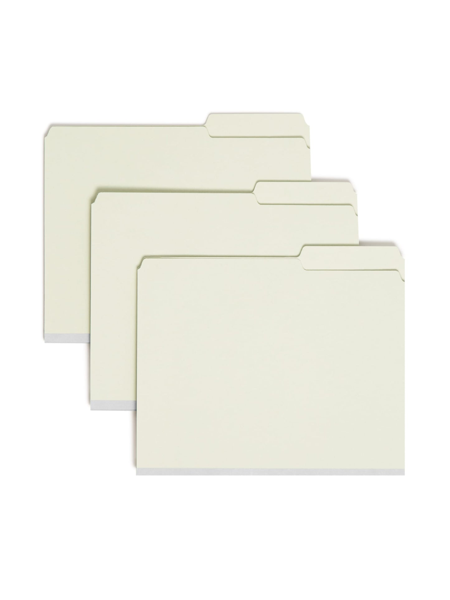 SafeSHIELD® Pressboard Fastener File Folders, 2 inch Expansion, 2/5-Cut Tab, Gray/Green Color, Letter Size,