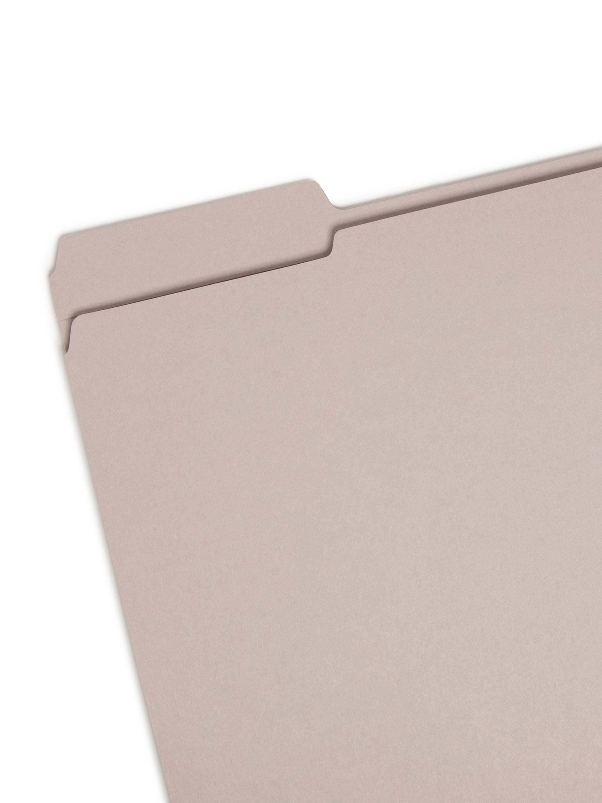 Reinforced Tab File Folders, 1/3-Cut Tab, Gray Color, Letter Size, Set of 100, 086486123341