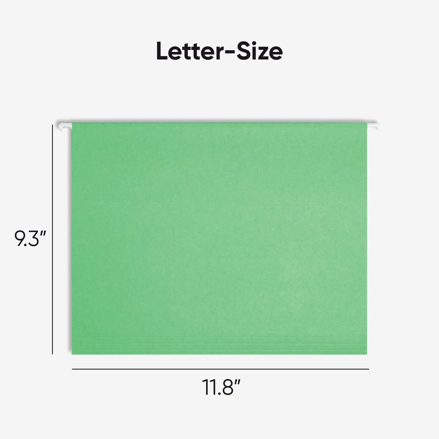 Standard Hanging File Folders with 1/5-Cut Tabs, Green Color, Letter Size, Set of 25, 086486640619