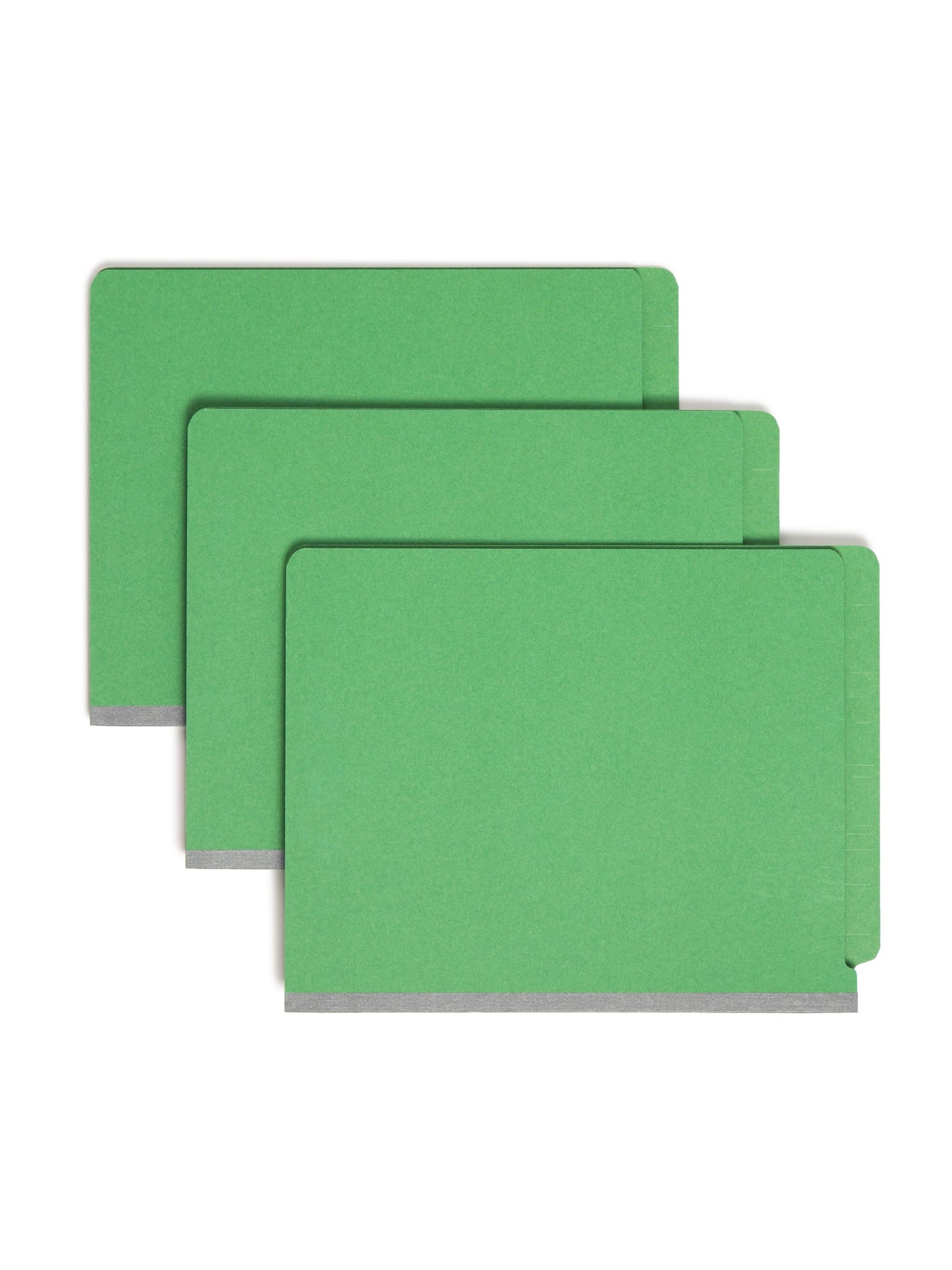 SafeSHIELD® Pressboard End Tab Classification File Folders, Straight-Cut Tab, 2 inch Expansion, 2 Divider, Green Color, Letter Size, Set of 0, 30086486267855