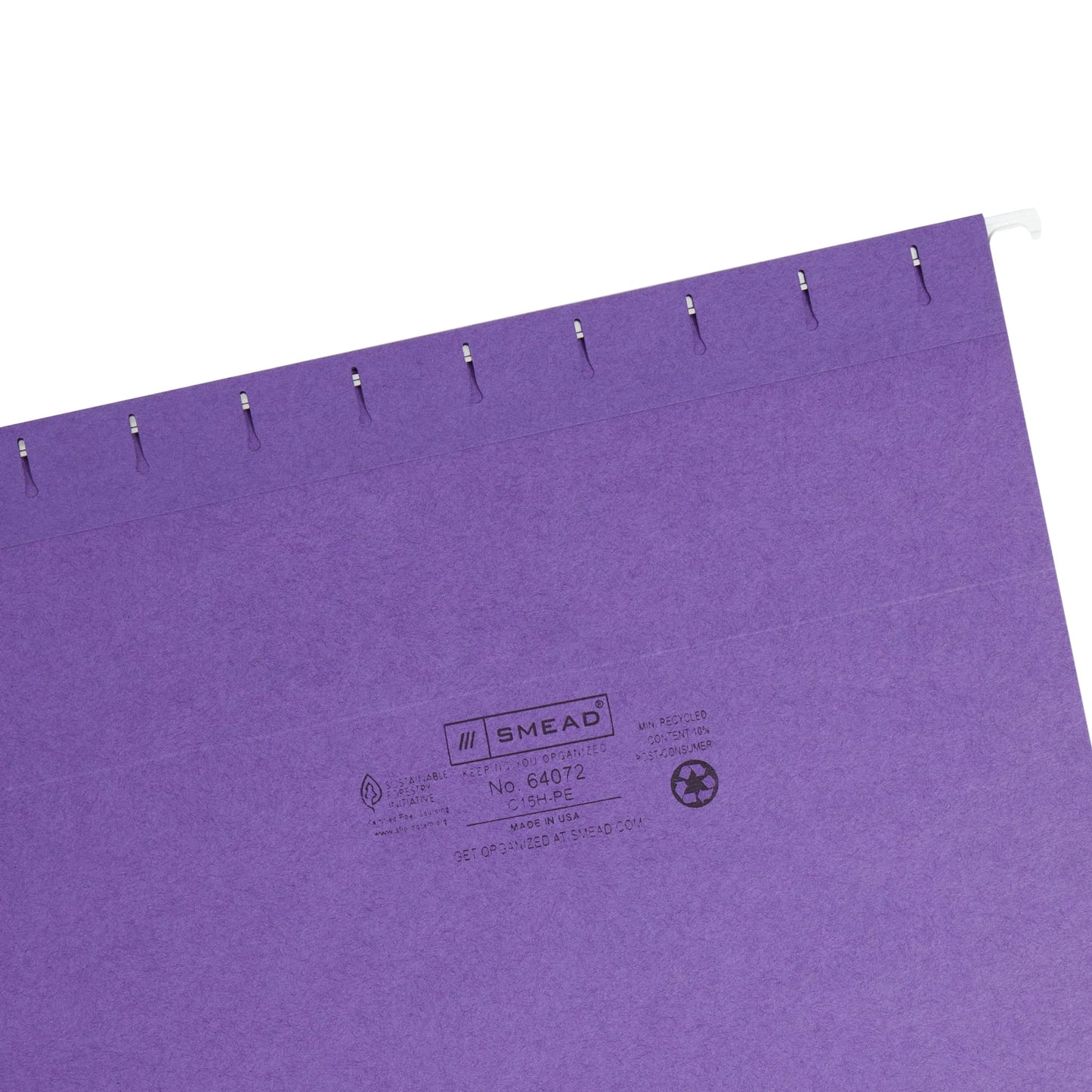 Standard Hanging File Folders with 1/5-Cut Tabs, Purple Color, Letter Size, Set of 25, 086486640725