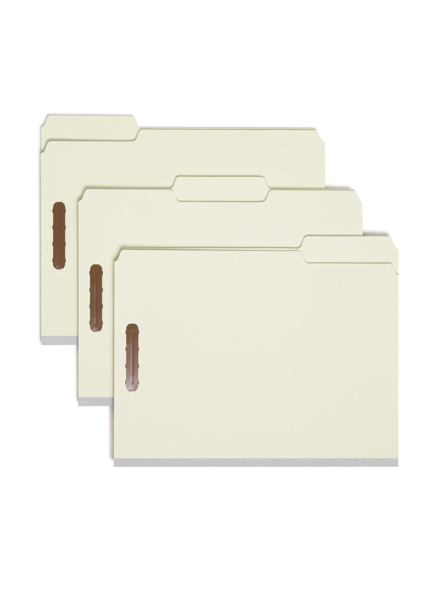 Pressboard Fastener File Folders, 3 inch Expansion, Gray/Green Color, Letter Size, Set of 25, 086486150057