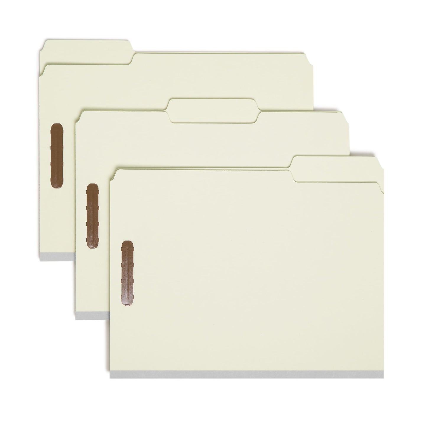 Pressboard Fastener File Folders, 3 inch Expansion, Gray/Green Color, Letter Size, Set of 25, 086486150057