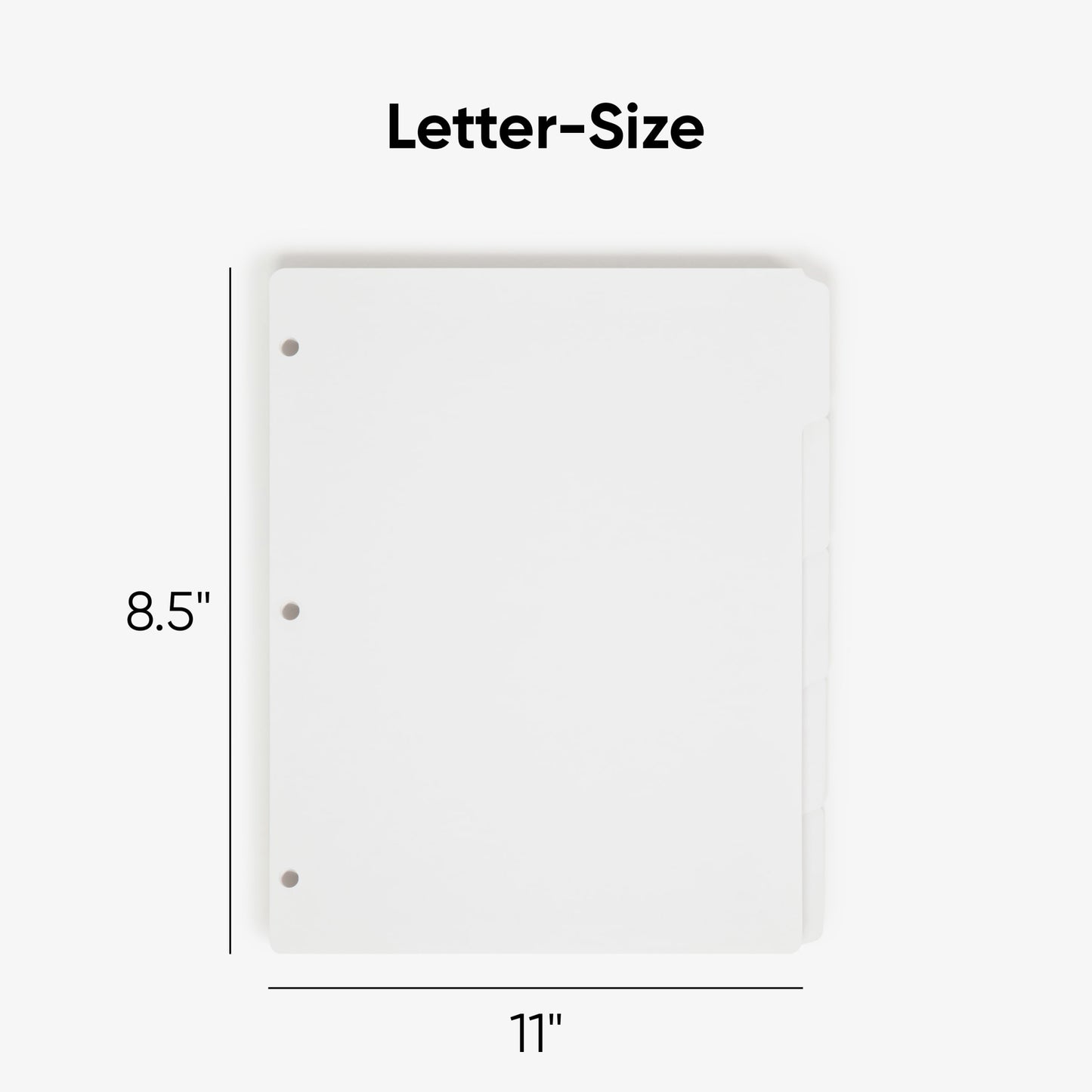 Three-Ring Binder Index Dividers, 20 Sets of 5 Dividers Each, 1/5-Cut Tabs, White Color, Letter Size, Set of 5, 30086486894150