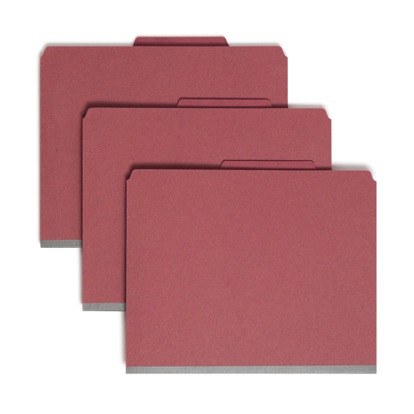 SafeSHIELD® Pressboard Classification File Folders with Pocket Dividers, Red Color, Letter Size, Set of 10, 30086486140790