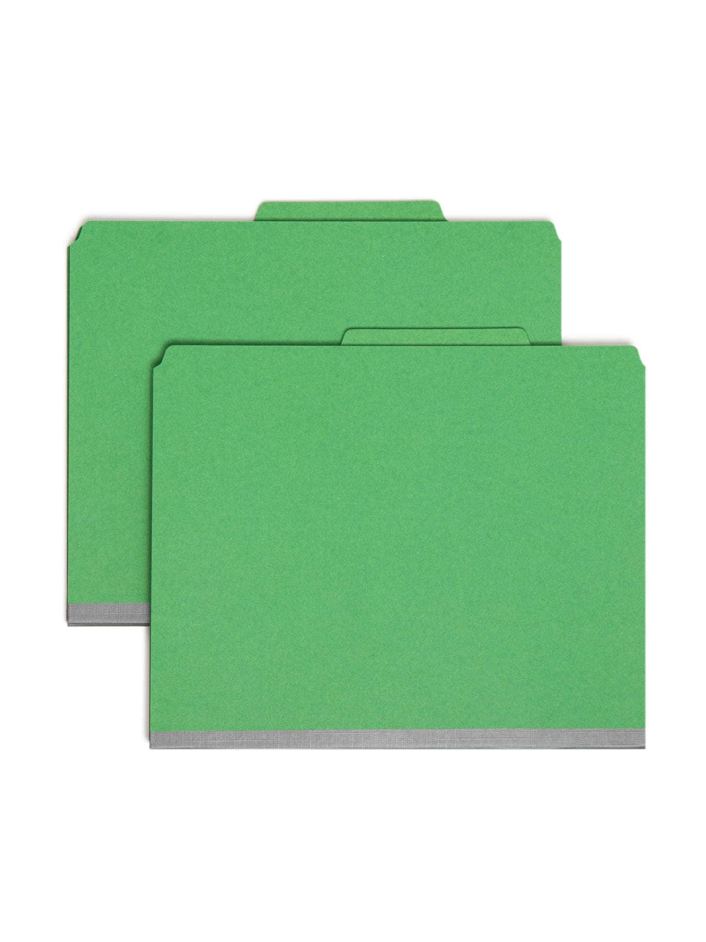 SafeSHIELD® Pressboard Classification File Folders, 1 Divider, 2 inch Expansion, Green Color, Letter Size,