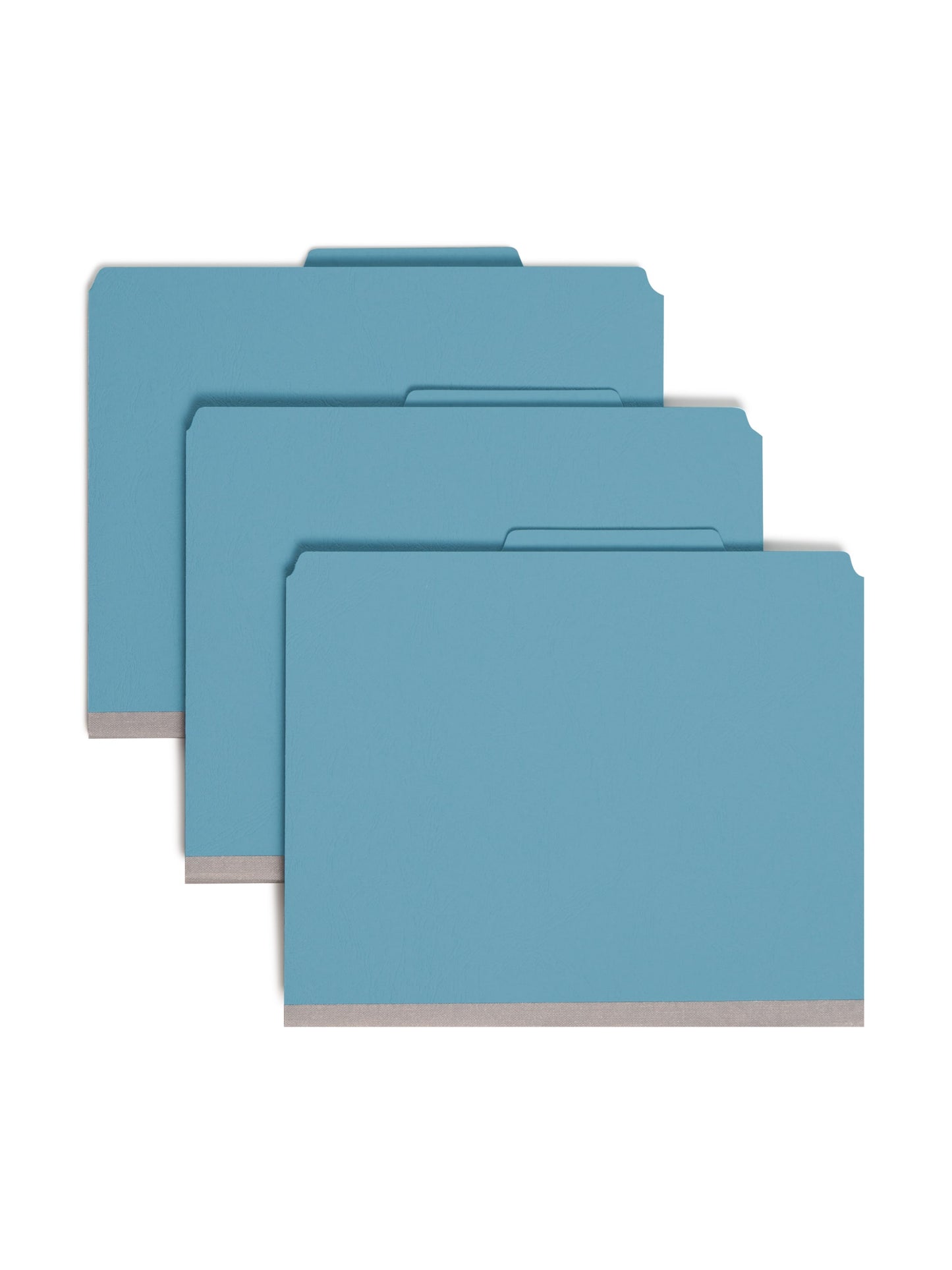 SafeSHIELD® Premium Pressboard Classification File Folders, 2 Dividers, 2 inch Expansion, 2/5-Cut Tab, Blue Color, Letter Size, Set of 10, 30086486142046