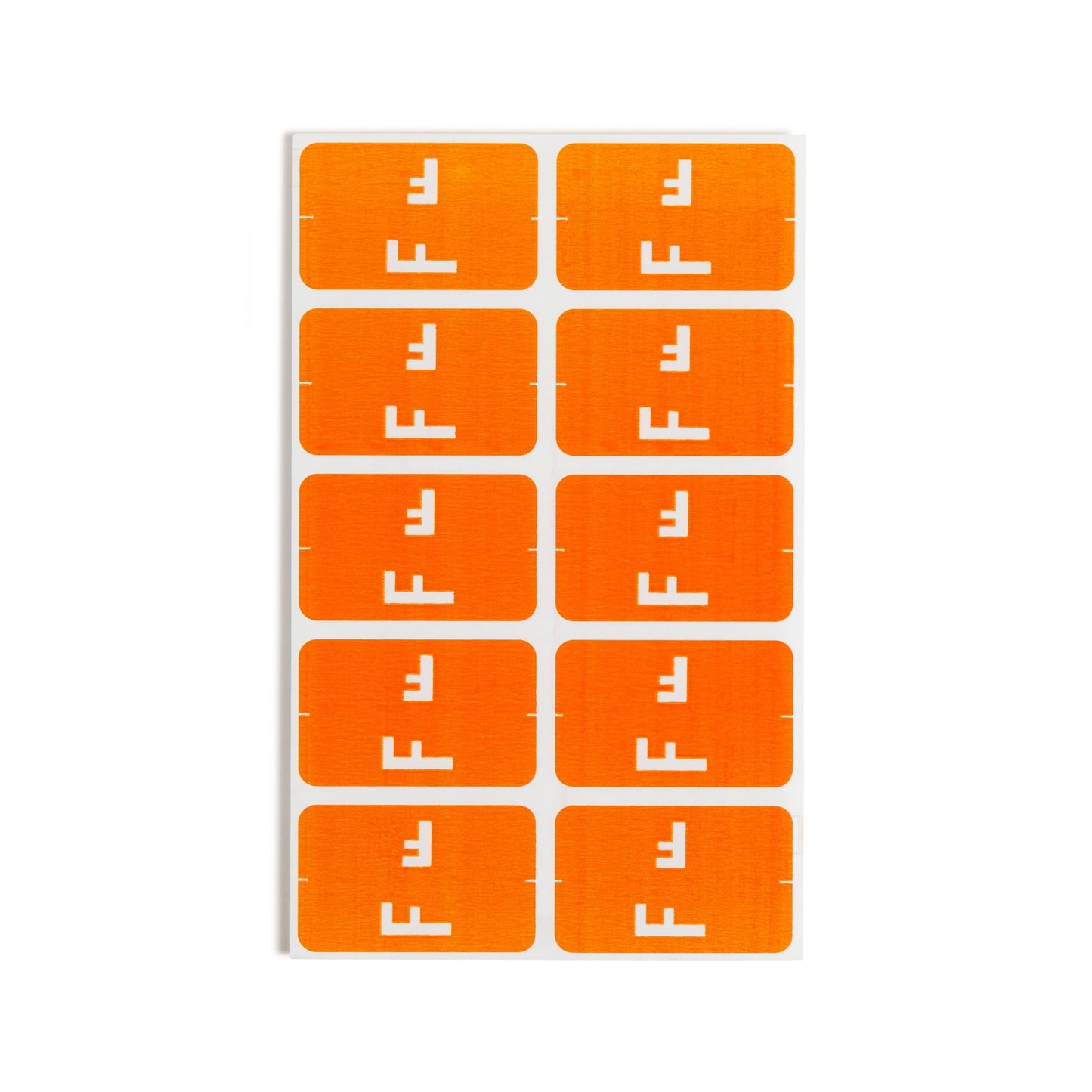 AlphaZ® ACCS Color Coded Alphabetic Labels - Sheets, Orange Color, 1" X 1-5/8" Size, Set of 100, 086486671767