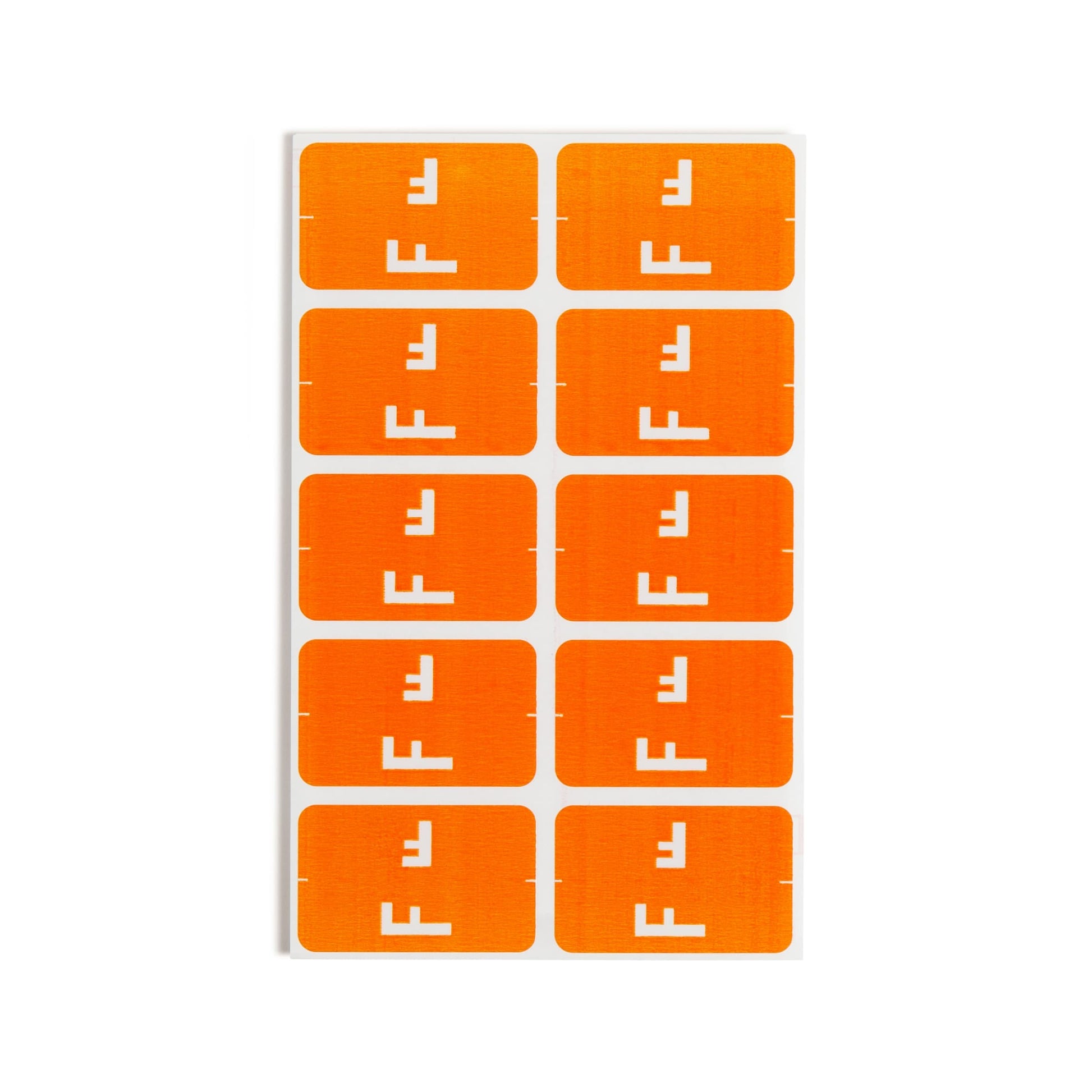 AlphaZ® ACCS Color Coded Alphabetic Labels - Sheets, Orange Color, 1" X 1-5/8" Size, Set of 100, 086486671767
