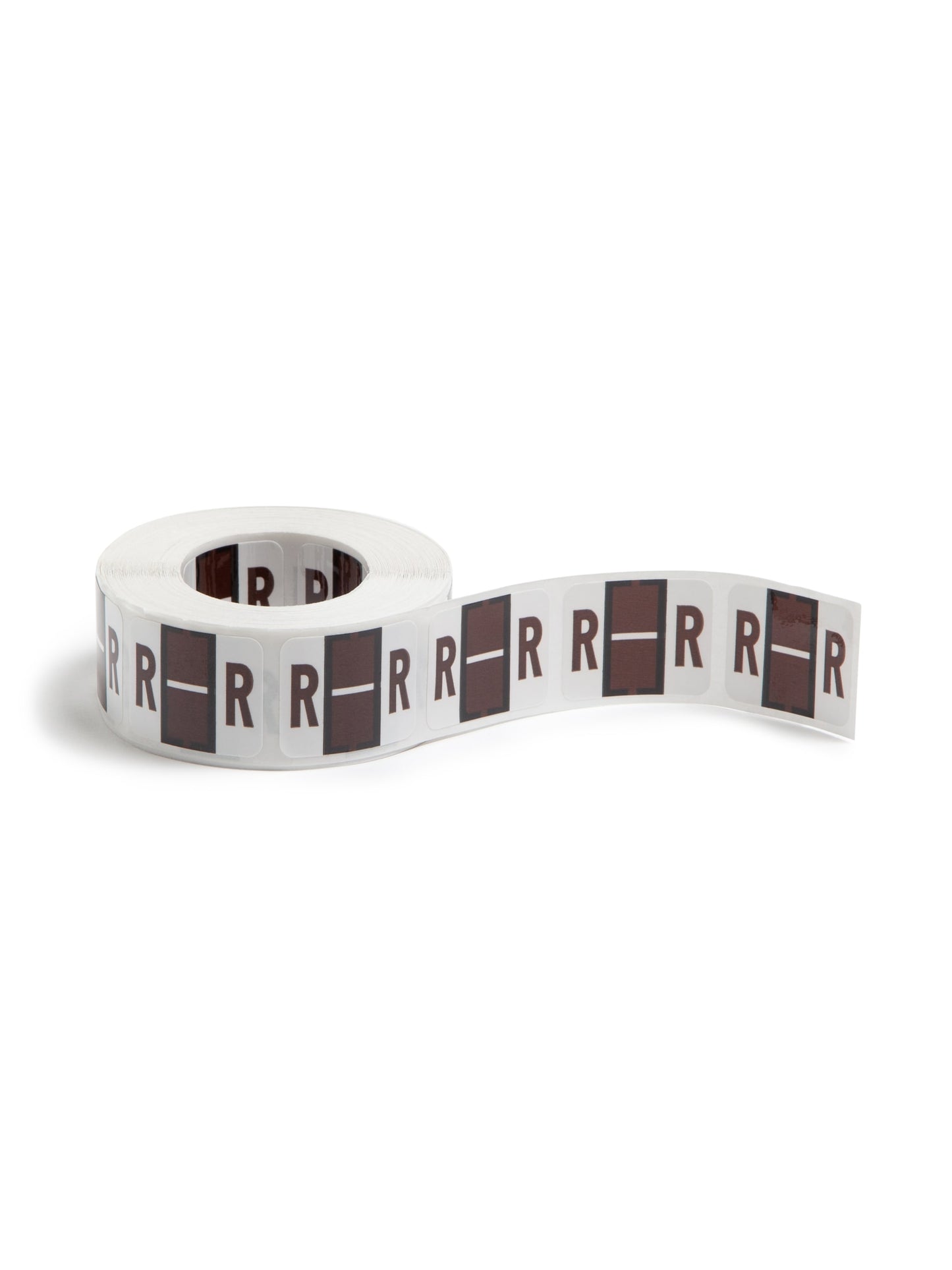 BCCR Bar Style Color-Coded Alphabetic Labels, A-Z Rolls, Brown Color, 1-1/4" X 1" Size,