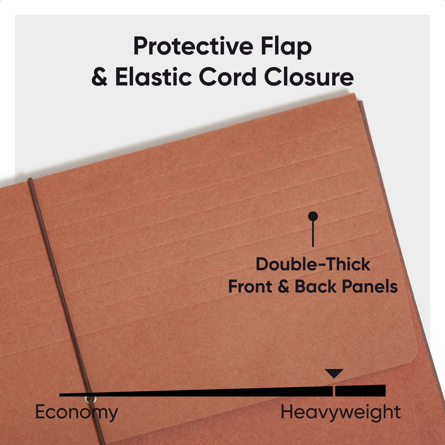Tear-Resistant Redrope Expanding Wallets with Elastic Cord, 5-1/4 Inch Expansion, Redrope Color, Legal Size, Set of 10, 30086486711112