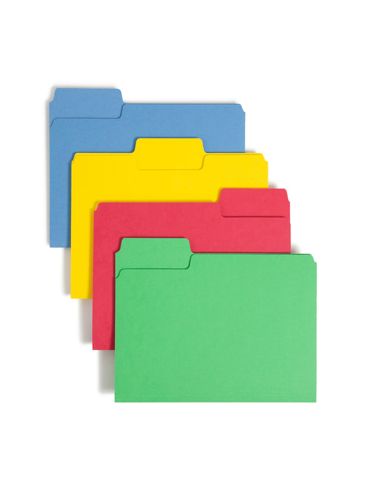 SuperTab® Heavyweight File Folders, Assorted Colors Color, Letter Size, Set of 50, 086486104104
