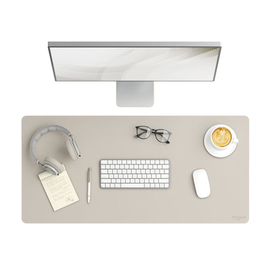 Vegan Leather Desk Pad, Sandstone Color, 36"X17" Size, Set of 1, 086486648264