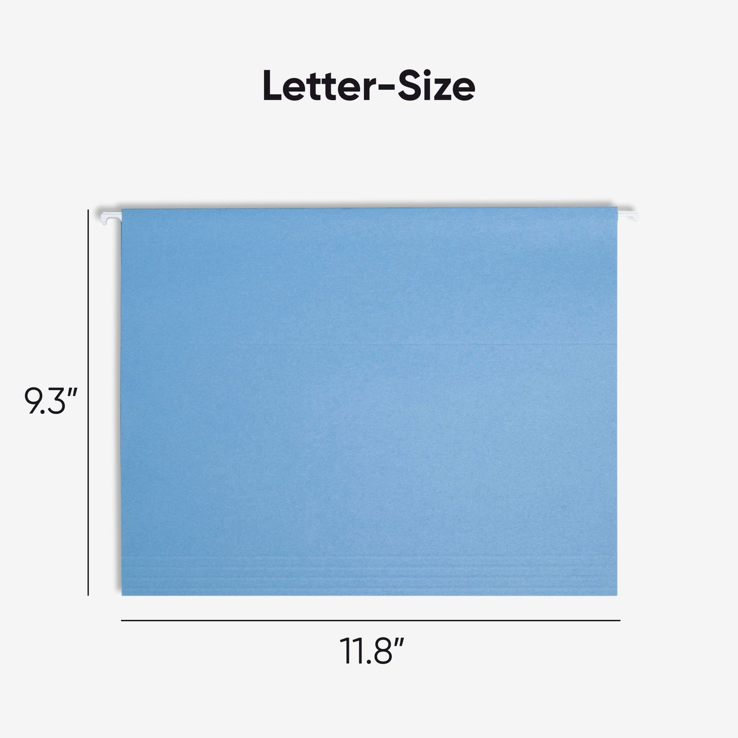 Standard Hanging File Folders with 1/5-Cut Tabs, Blue Color, Letter Size, Set of 25, 086486640602