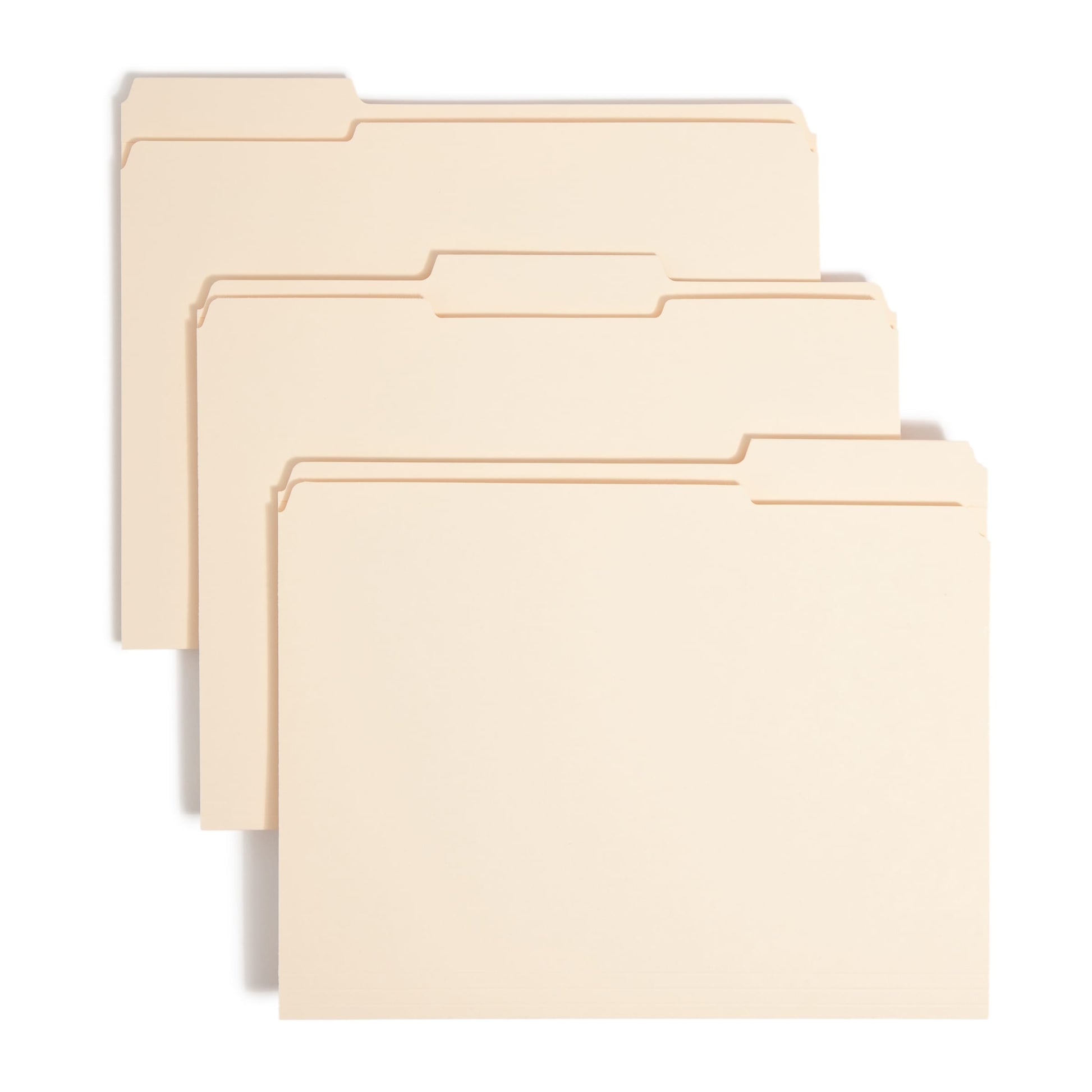 Heavy Duty Reinforced Tab File Folders, 1/3-Cut Tab, Manila Color, Letter Size, Set of 100, 086486104340