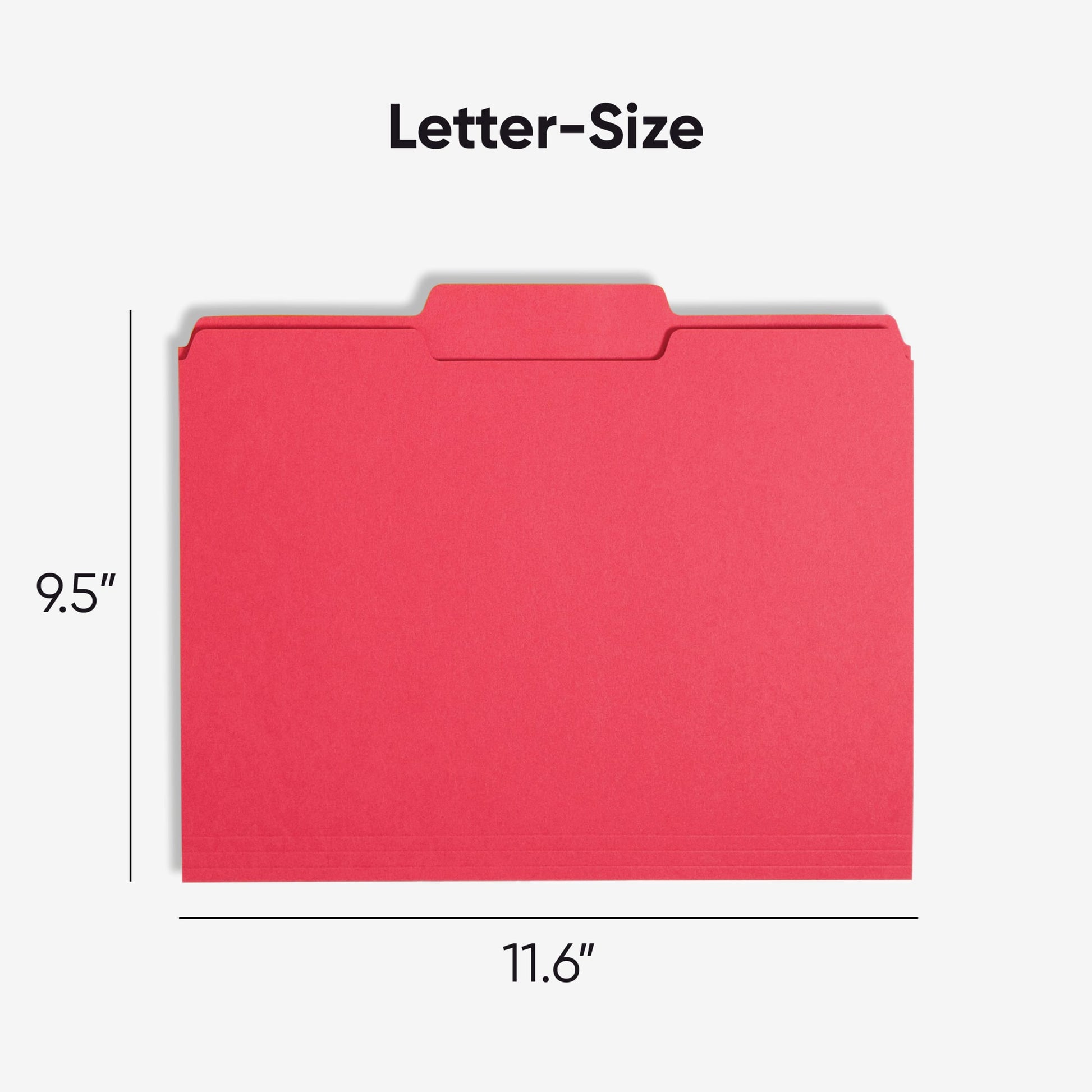 Standard File Folders, 1/3-Cut Tab, Assorted Colors Color, Letter Size, Set of 100, 086486119436
