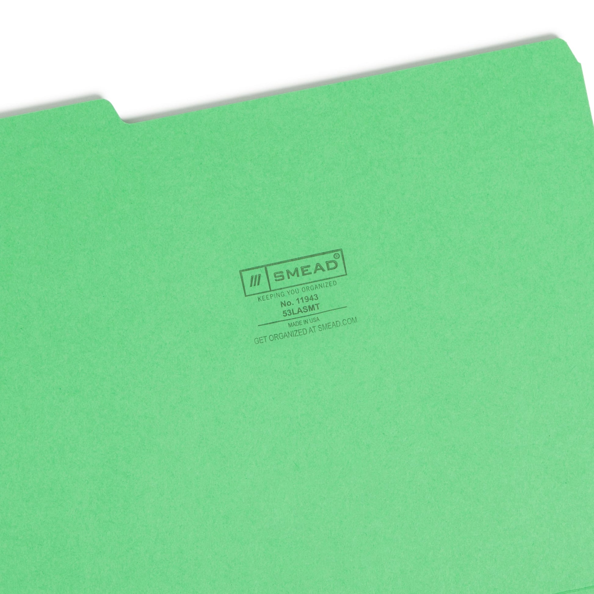 Standard File Folders, 1/3-Cut Tab, Assorted Colors Color, Letter Size, Set of 100, 086486119436