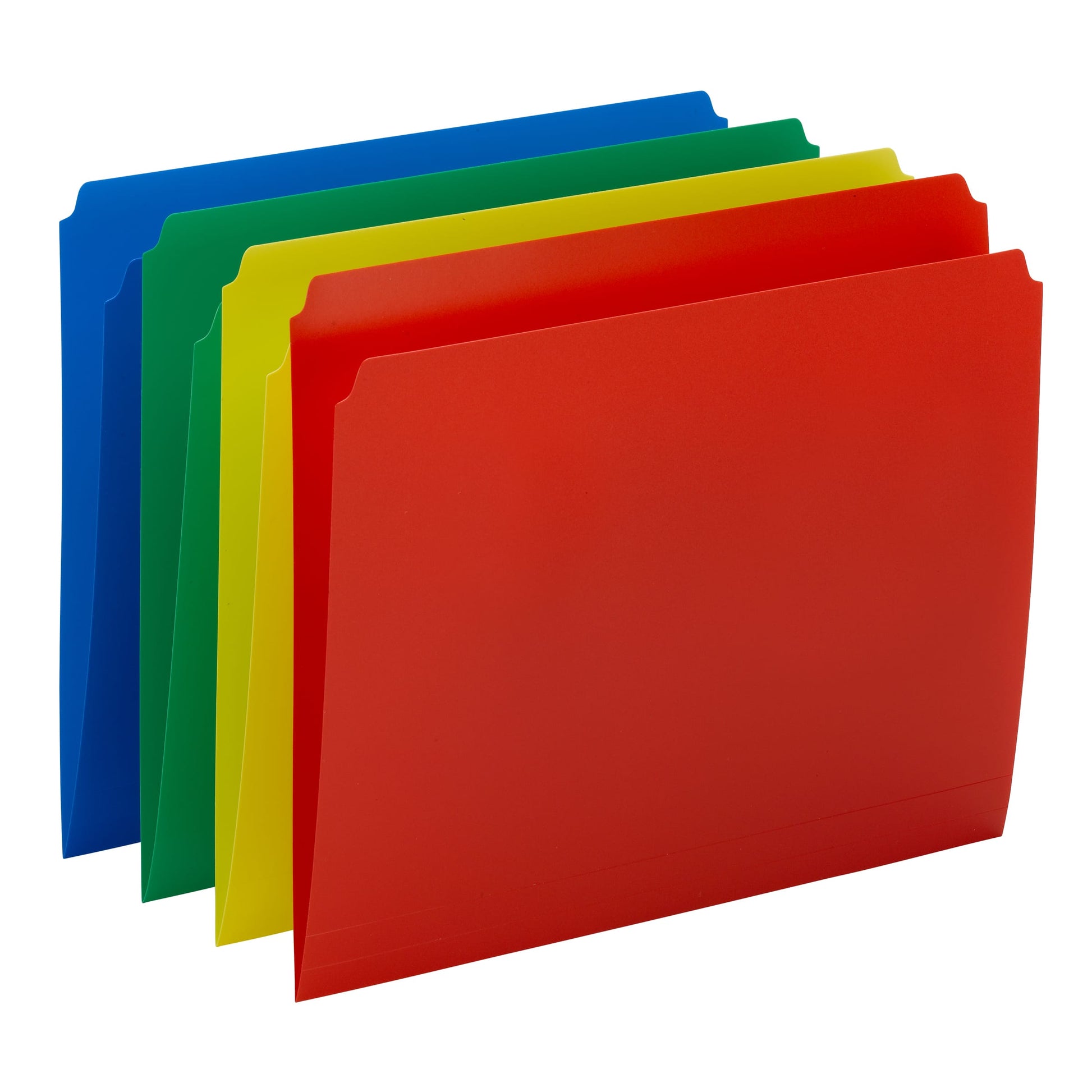 Poly File Folders, Straight-Cut Tab, Assorted Colors Color, Letter Size, Set of 12, 086486120098